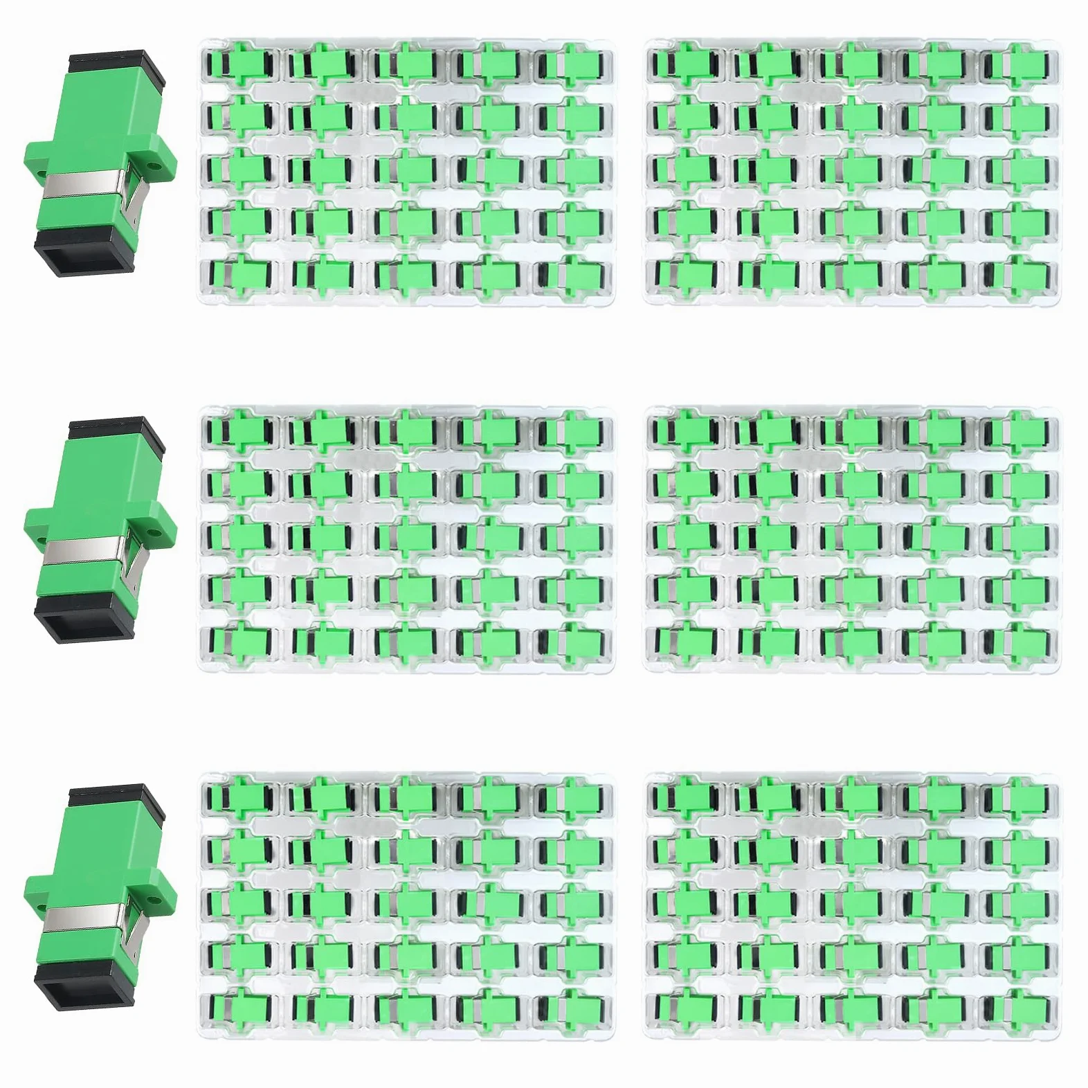 Lot de 150 coupleurs à fibre optique SC monomode (SM) Simplex SC femelle vers SC femelle APC Simplex monomode réseau Internet adaptateur de connecteur Internet