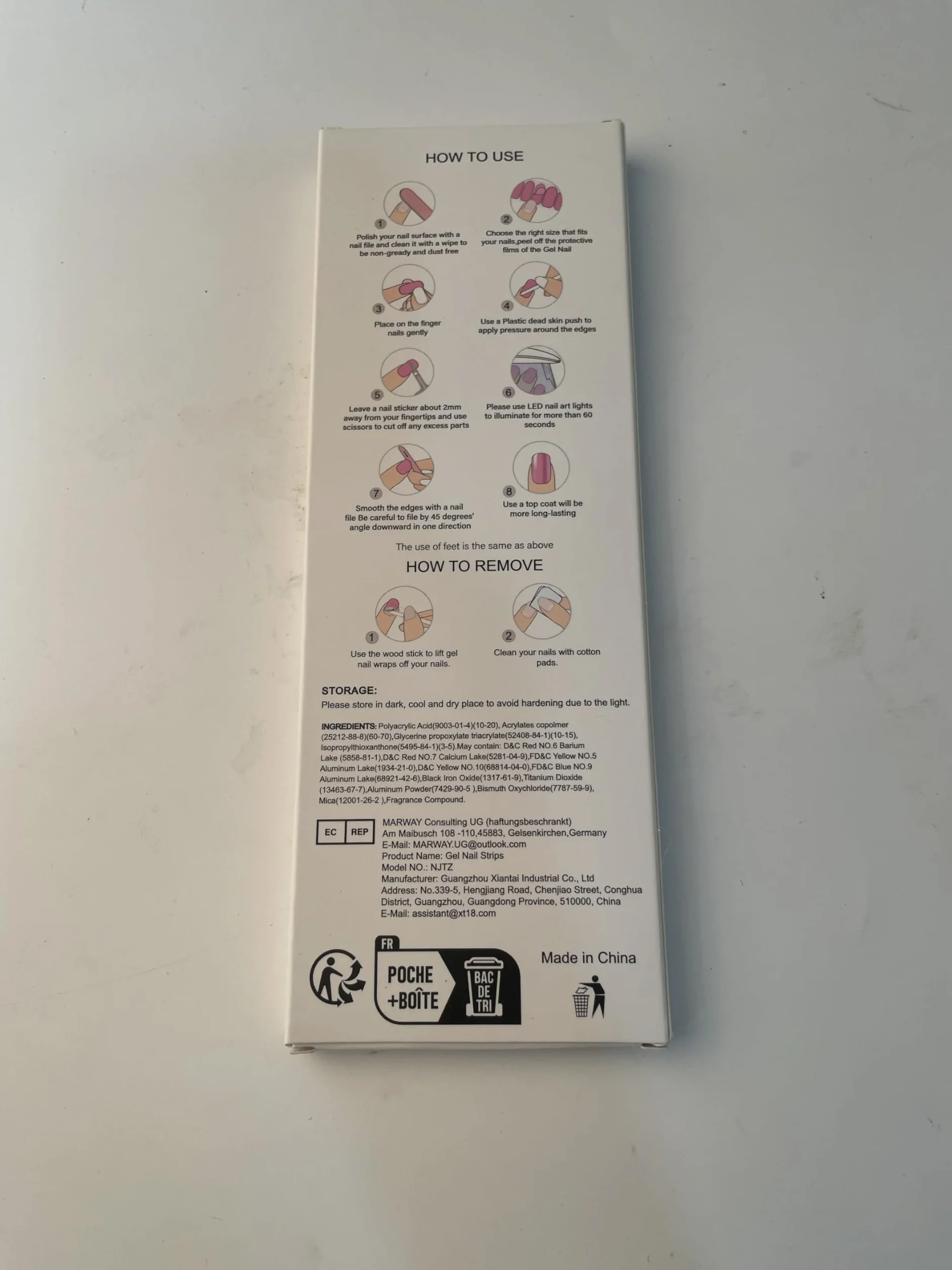 EBANKU Lot de 52 bandelettes de gel semi-durcies pour ongles avec lime et bâton (rouge rose)