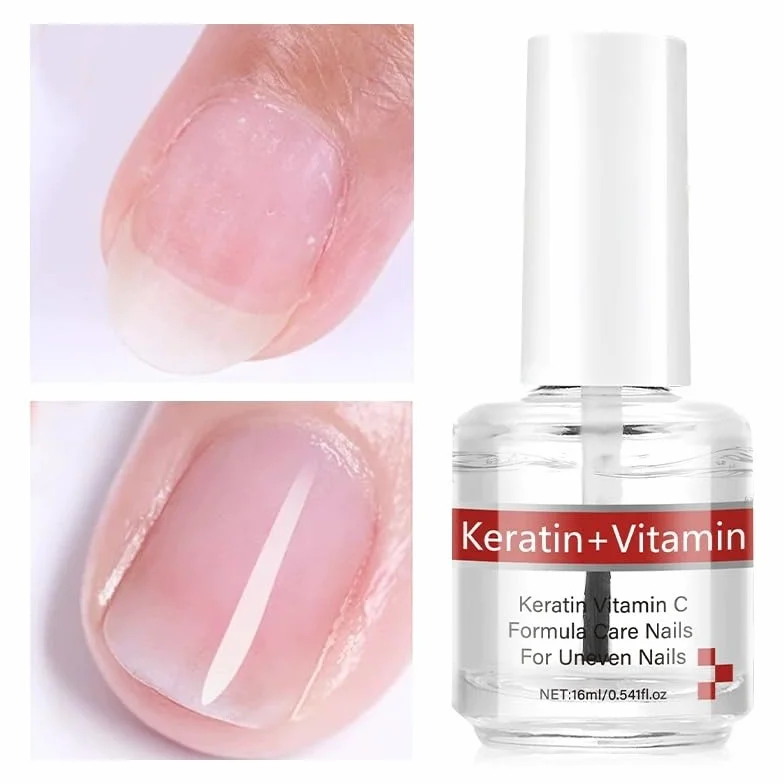 Huile à la kératine et vitamines C pour ongles et cuticules, soin hydratant renforçant