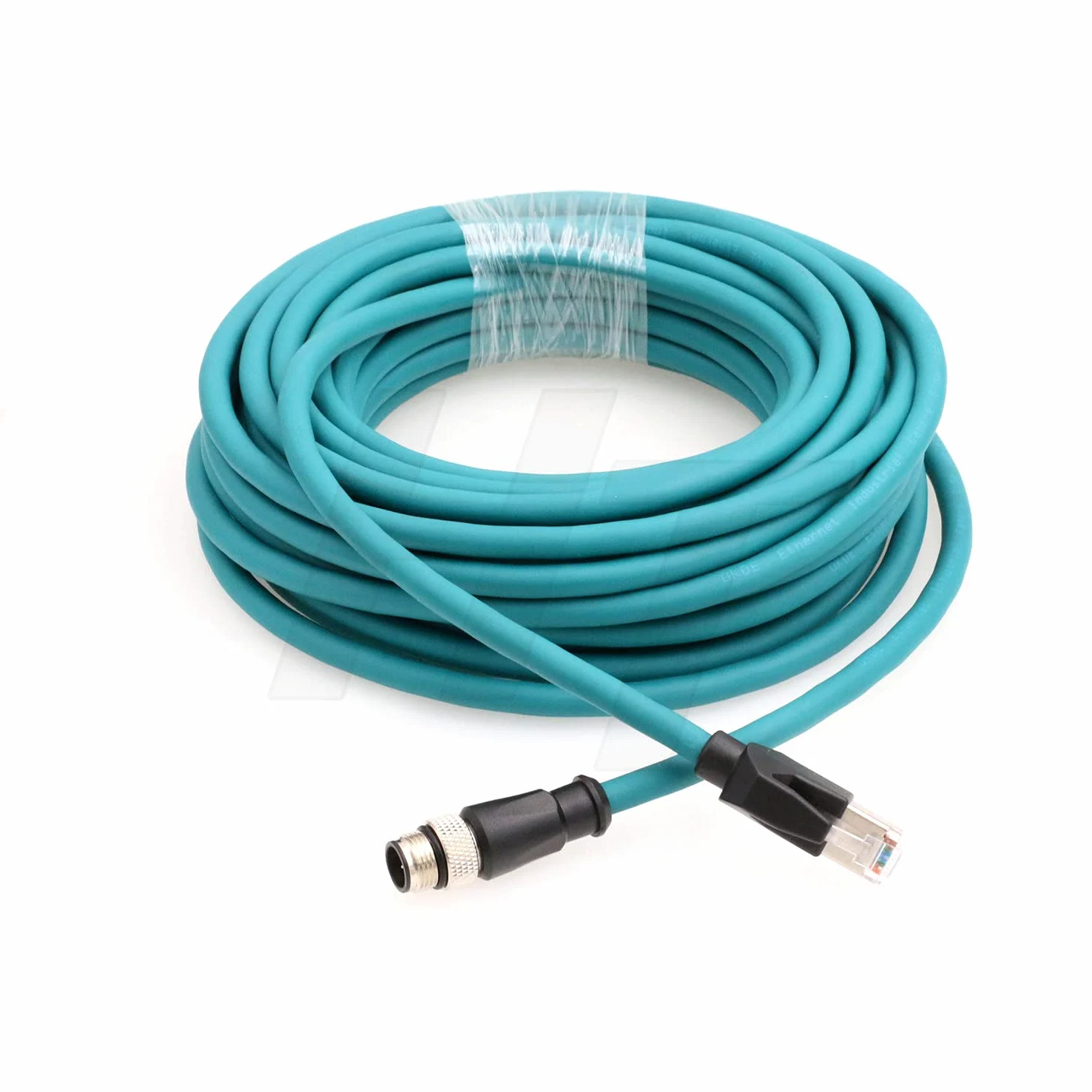 HangTon Industrial M12 4 Pin D-Coded RJ45 Ethernet Network Cable for Cognex Sick Encoder Sensor RFID Profinet Network Rail CCTV Control LED Power 10m