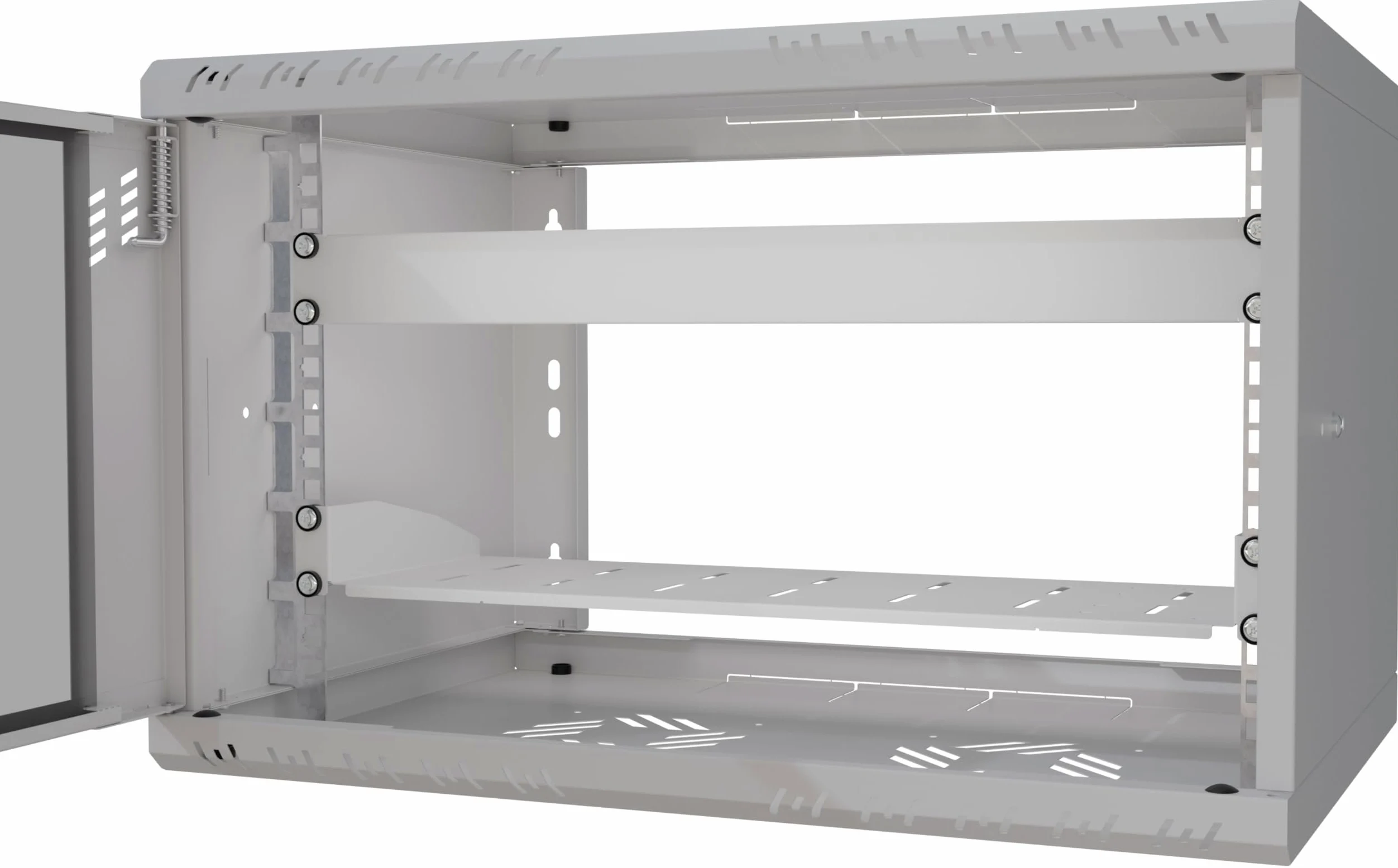 Armoire Réseau 6U et Etagere 19 Pouces 1U Kit - Baie Informatique et Baie de Brassage en Acier - Capacité de Charge 25 kg - Profondeur Variable - Armoire Informatique