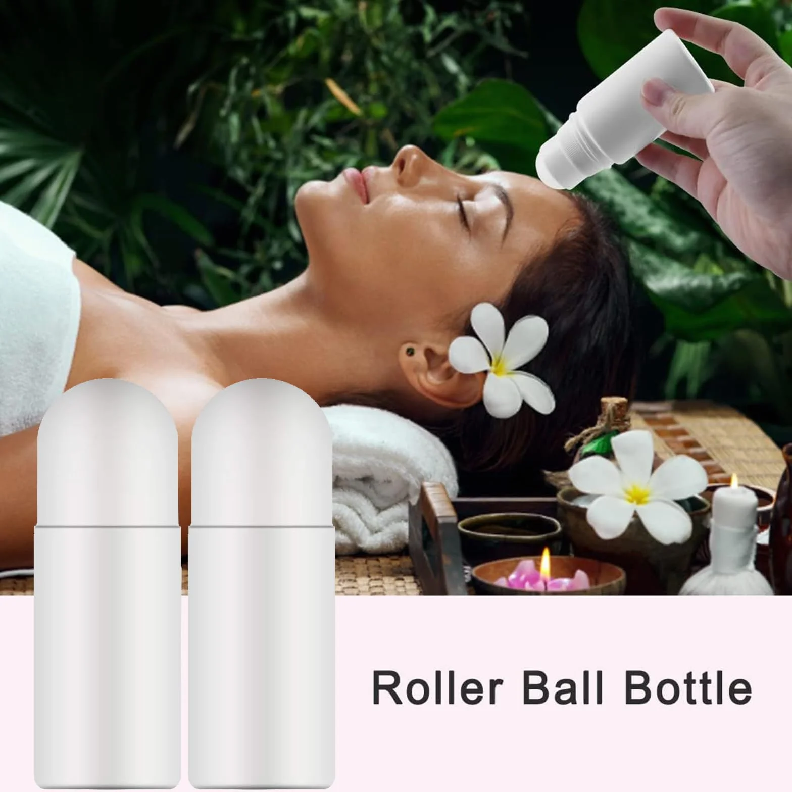 Bouteilles Vides Rouleau Rechargeable 50ML Plastique Roll-On Contenants Liquide