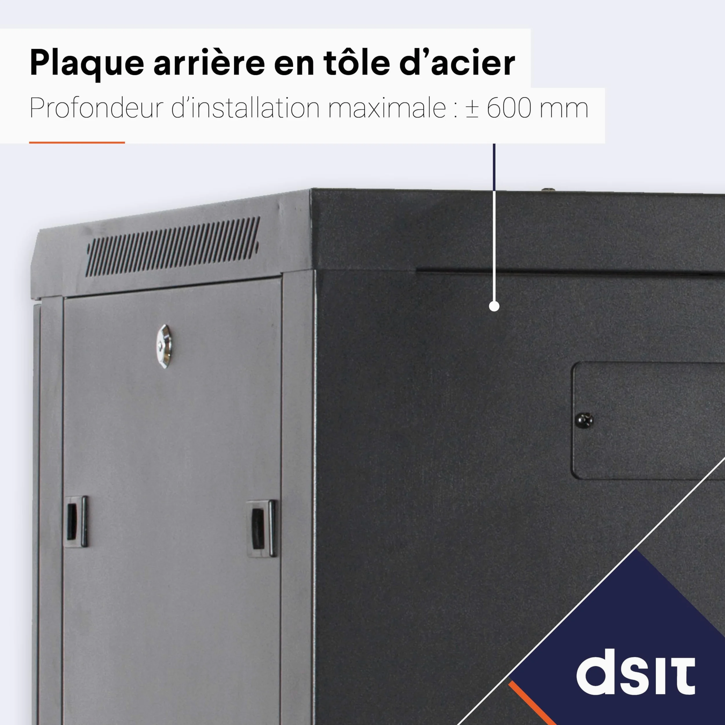 Baie de Serveur 18U avec Porte en Verre 800x800x1000mm (LXPXH) - Noir