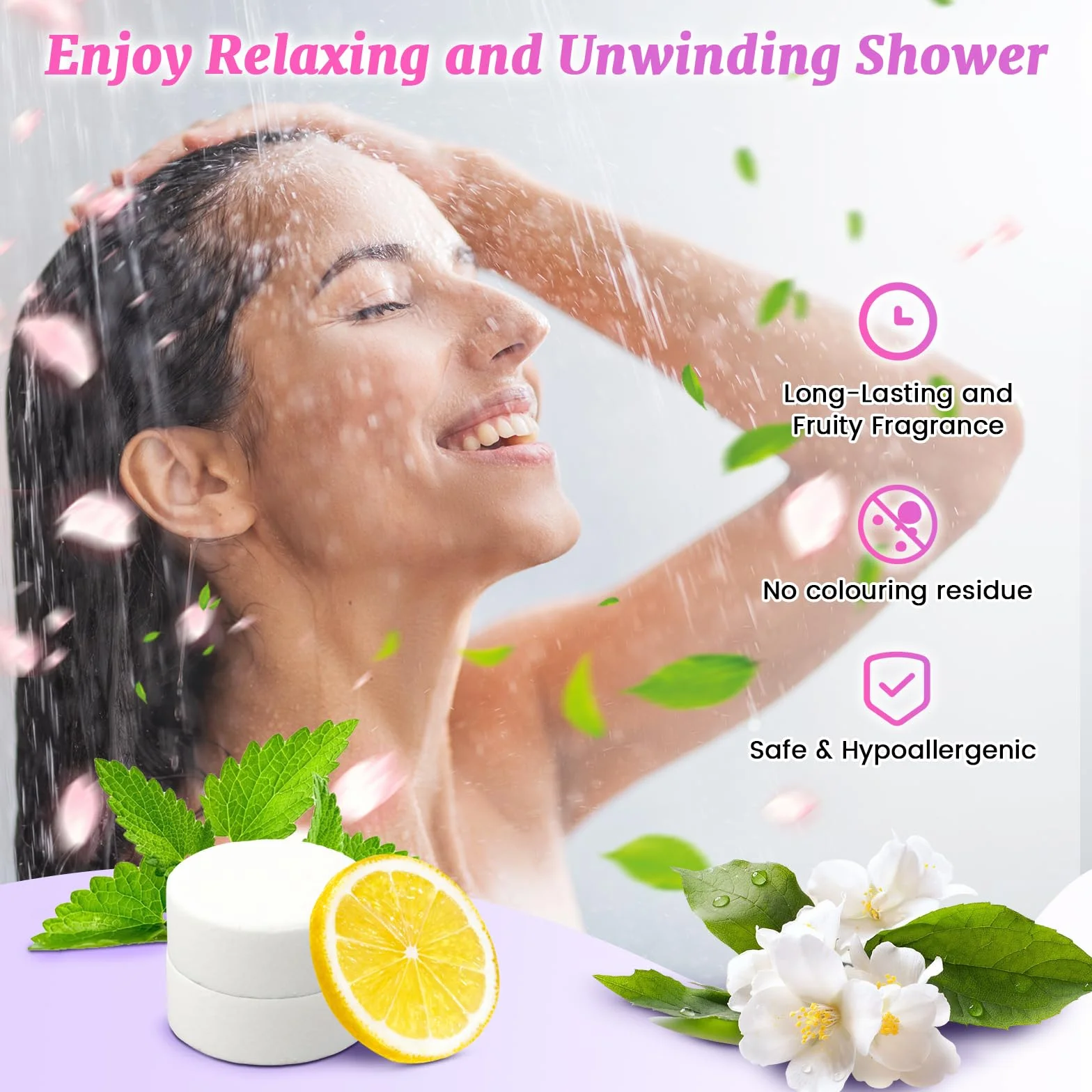 Bombes de douche aromathérapie naturelles aux huiles essentielles d'eucalyptus 24 pièces cadeaux anniversaire Noël
