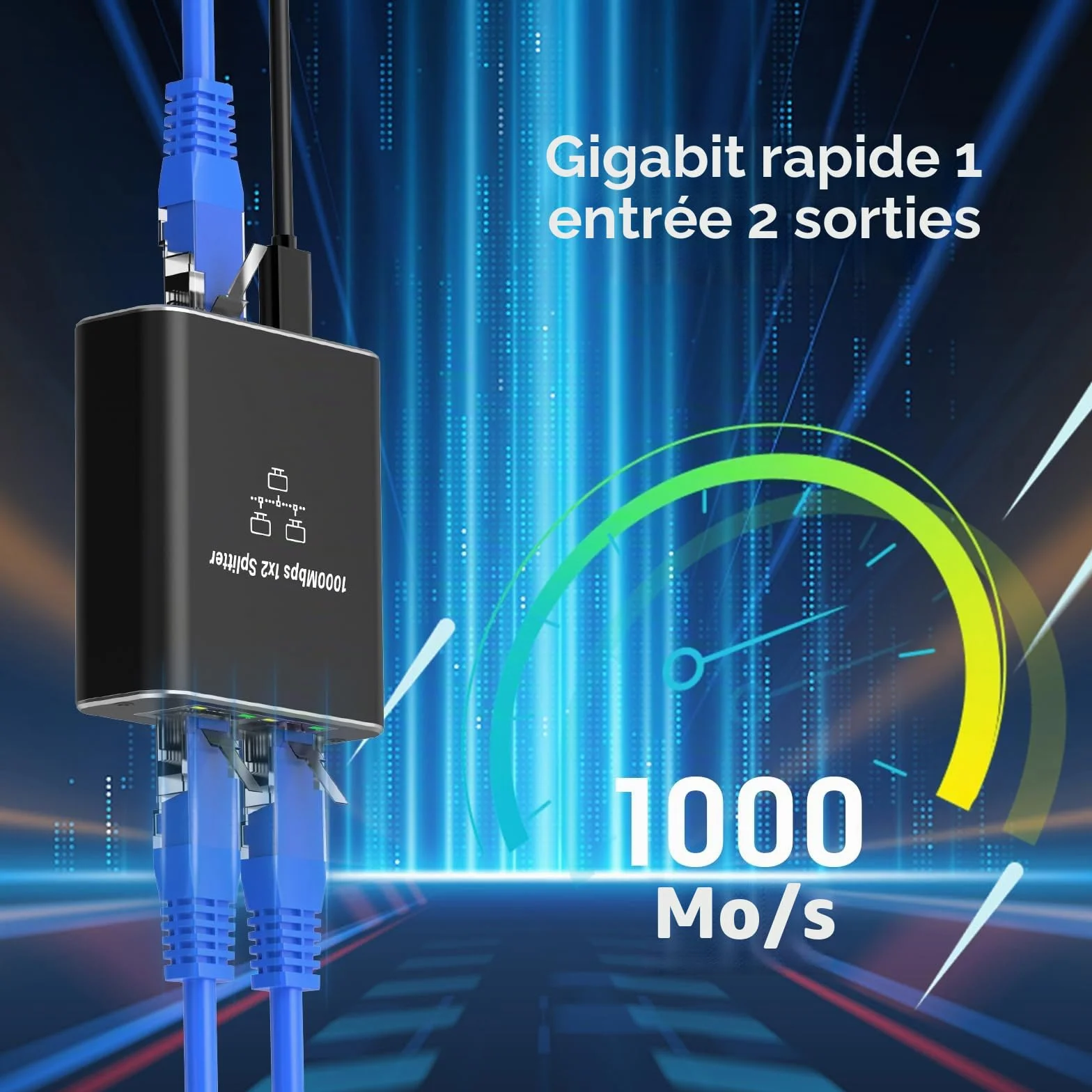 Gigabit Switch Ethernet 2 Port RJ45 Splitter 1000 Mbps LAN