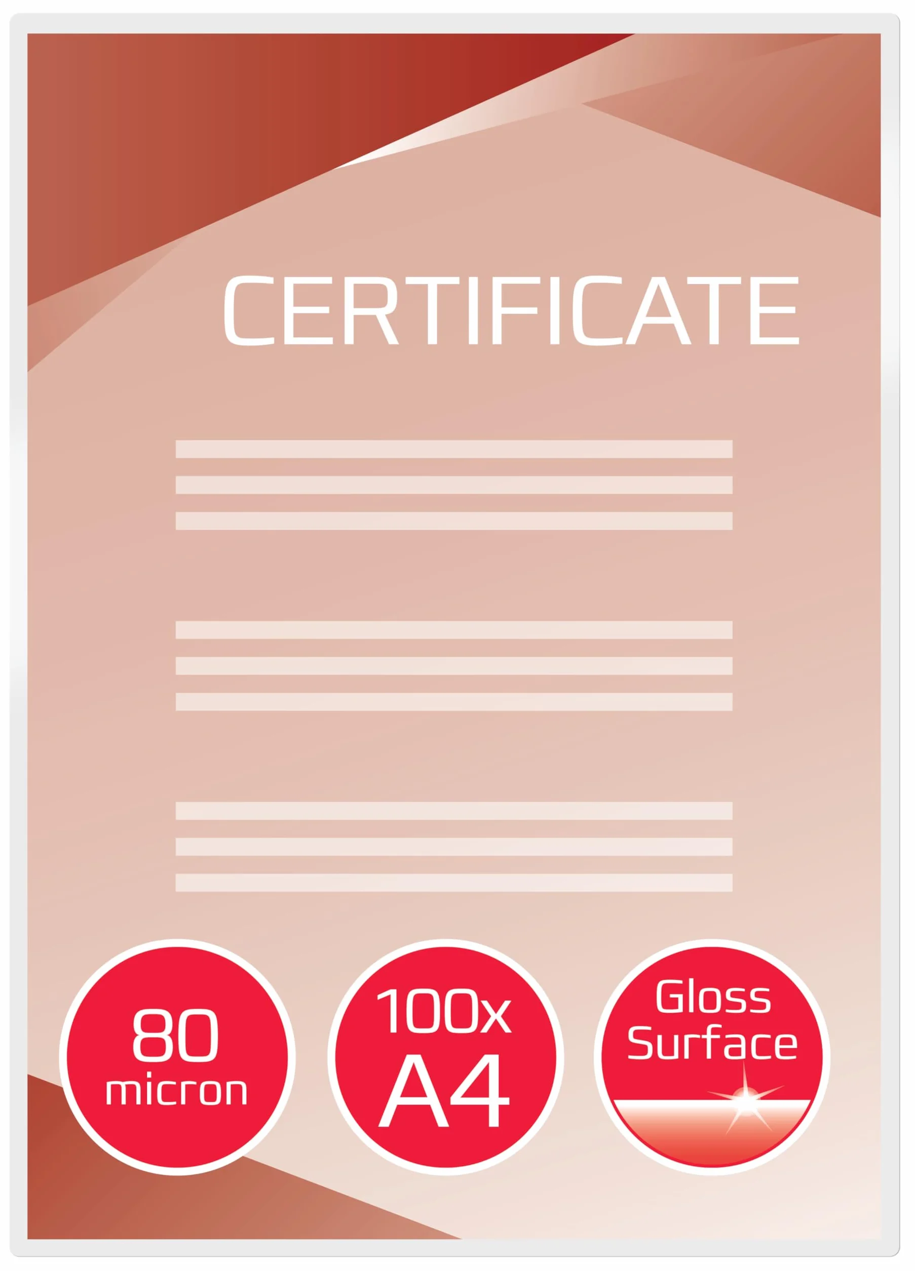Gbc IB585036 Pochettes de plastification standards Transparent 2 x 80 microns Lot de 100