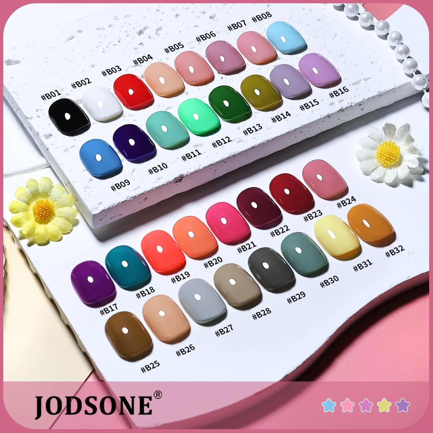 JODSONE Coffret 32 Vernis Gel Base Top Coat Non Essuyer Mat Brillant