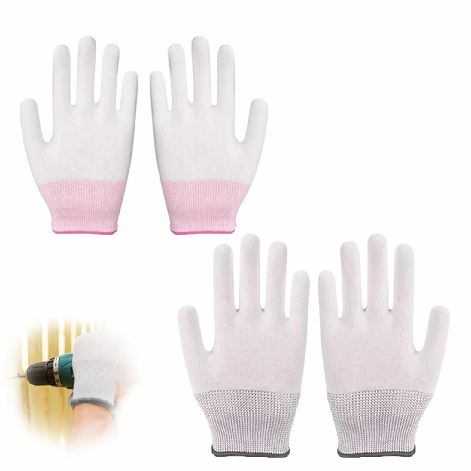 Gants Résistants à la Chaleur Professionnels Anti-Chaleur pour Fer à Friser, Cuisson, Grillades, Four - 2 Pièces (Gris Rose)
