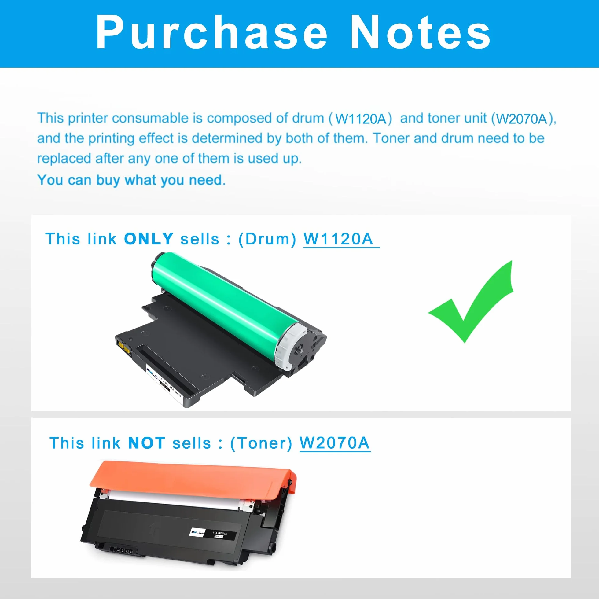LCL Tambour compatible 120A W1120A Noir pour HP Color Laser MFP