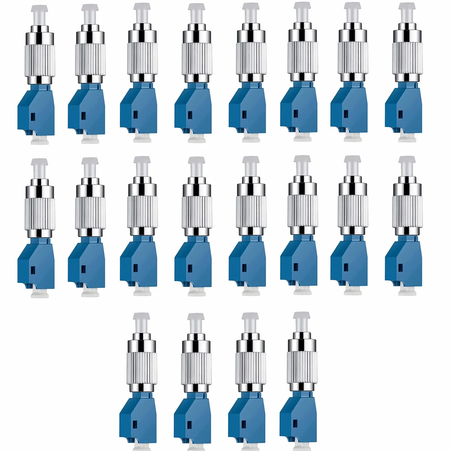 Lot de 20 adaptateurs de fibre optique FC mâle vers LC femelle - Localisateur visuel de défaut de fibre pour testeur de fibre optique monomode 9/125um - Adaptateur optique pour VFL