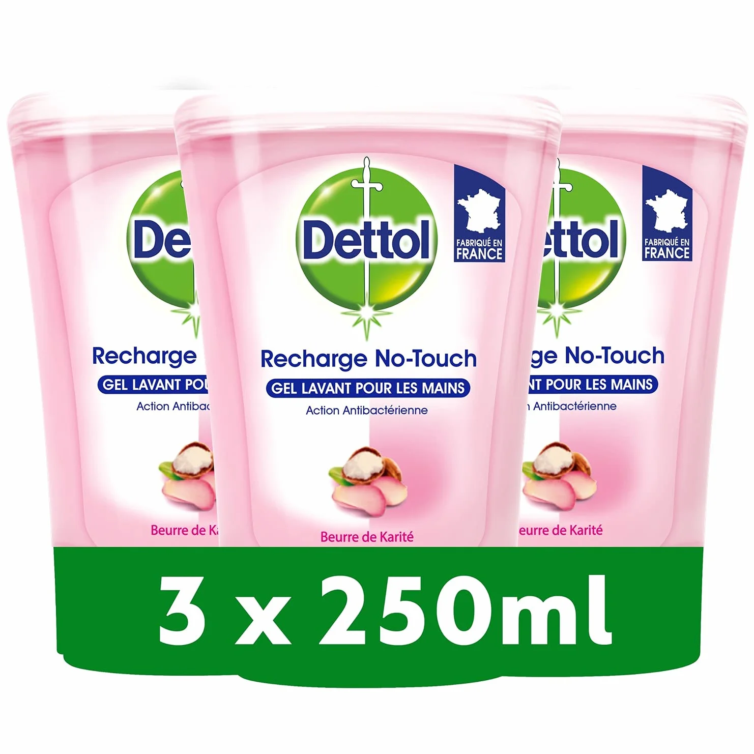 Dettol No Touch recharge Eau de Rose et Beurre de Karité 250 ml 3x250ml