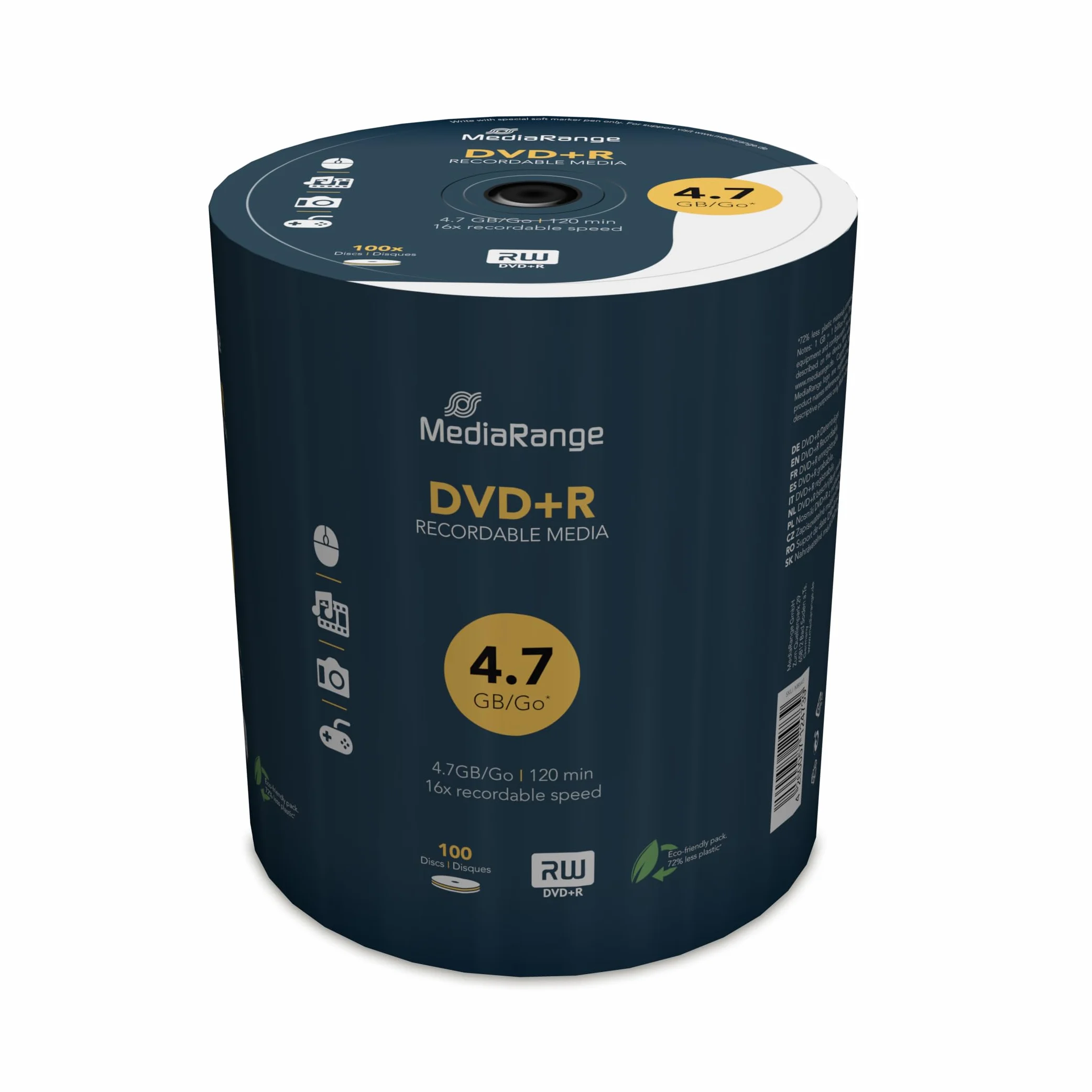 MEDIARANGE MR443 DVD R Lot de 100 4,7 Go 16x