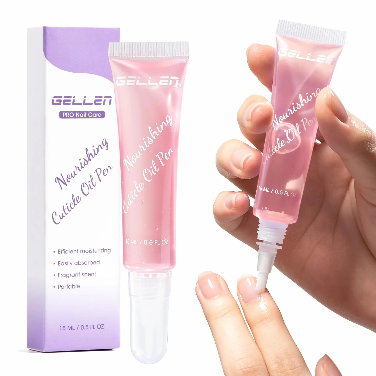 Huile Cuticules Ongles 15ML Avec Brosse Douce - Huile De Soin Ongle Nourrissante Riche En Huile de Jojoba et Vitamine E
