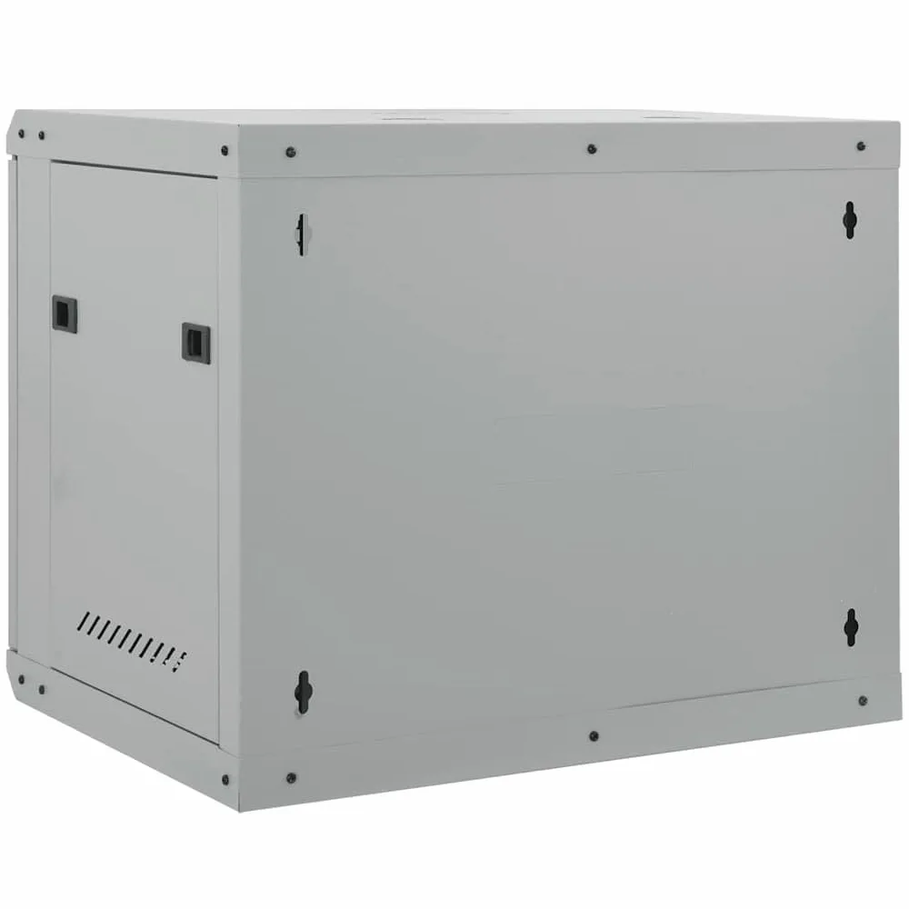 Armoire réseau en Acier Gris 60 x 45 x 50 cm Stockage Serveur Baie boîtier Disque Dur sécurité pour Domicile Bureau Entreprise Utilisation intérieure