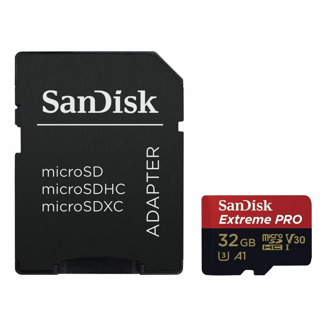SanDisk Extreme PRO microSDHC 32 Go + Adaptateur SD Classe 10 U3 V30 A1 100 Mo/s