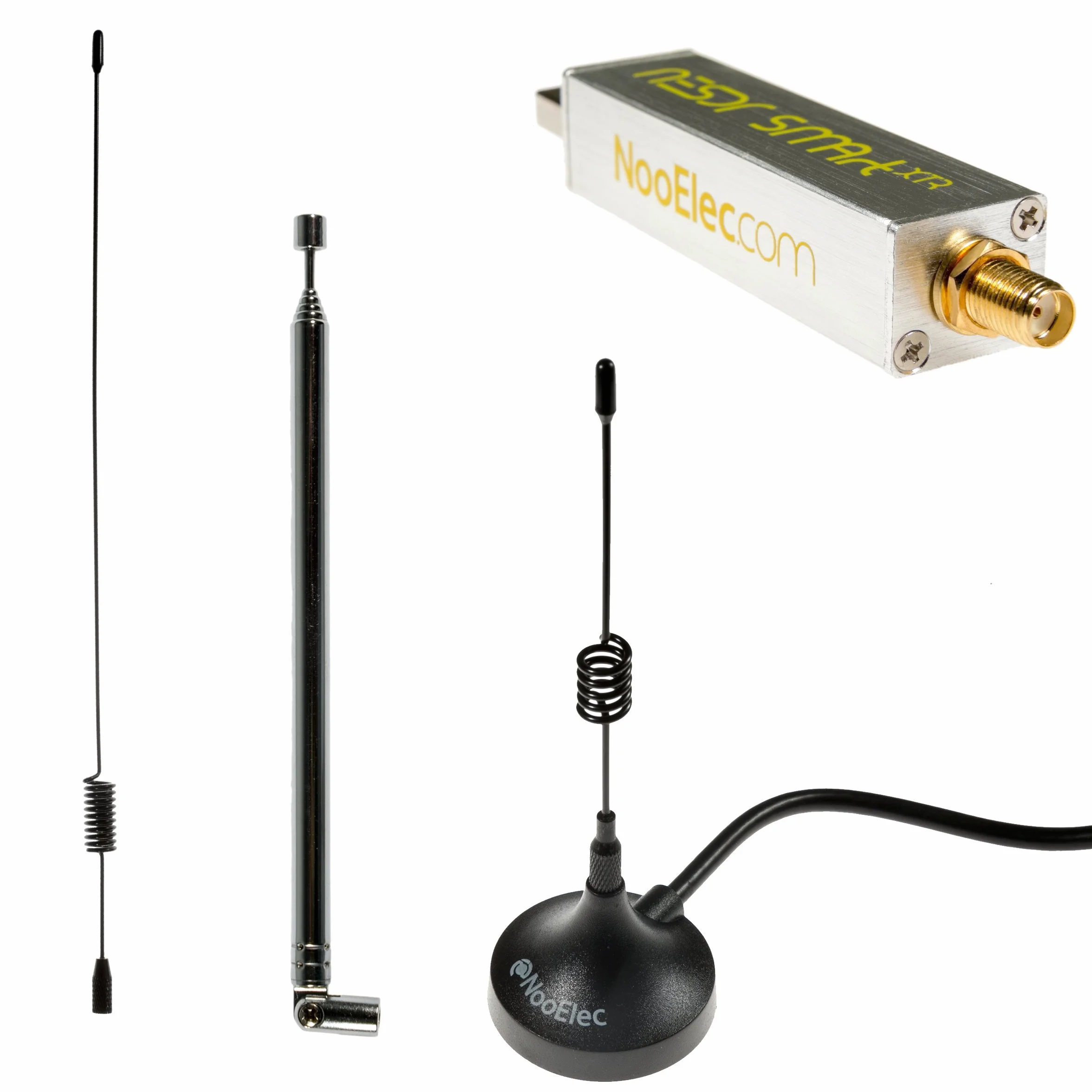 NESDR Smart XTR HF Bundle: Ensemble Radio Défini par Logiciel 300Hz-2.3GHz pour LF/HF/UHF/VHF. Comprend Smart XTR RTL-SDR, Ham It Up Plus Upconverter, 3 Antennes, Balun, et Adaptateurs