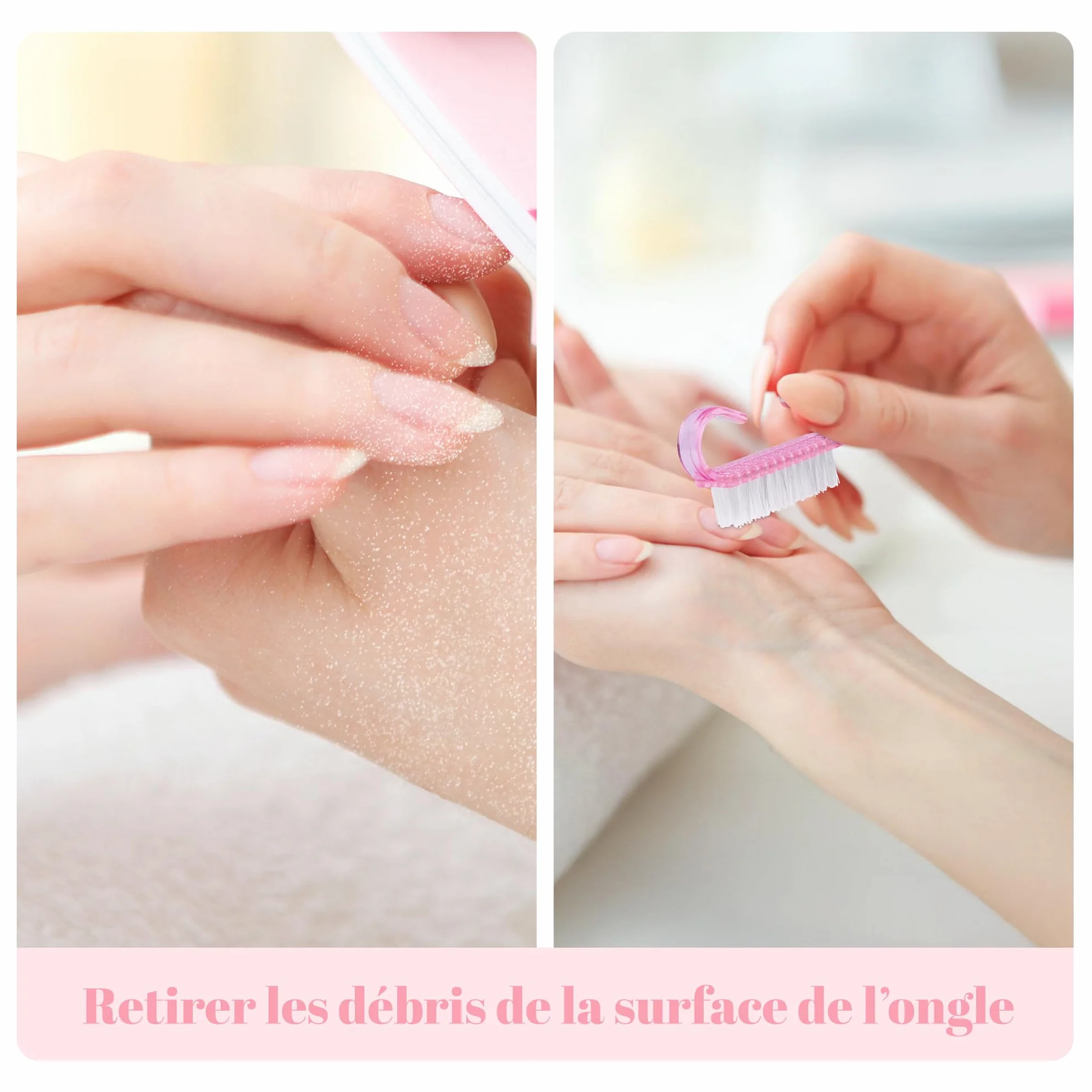 Brosse à Ongles 6 Pièces en Plastique pour Nettoyage Ongle et Pied, Outil Manucure
