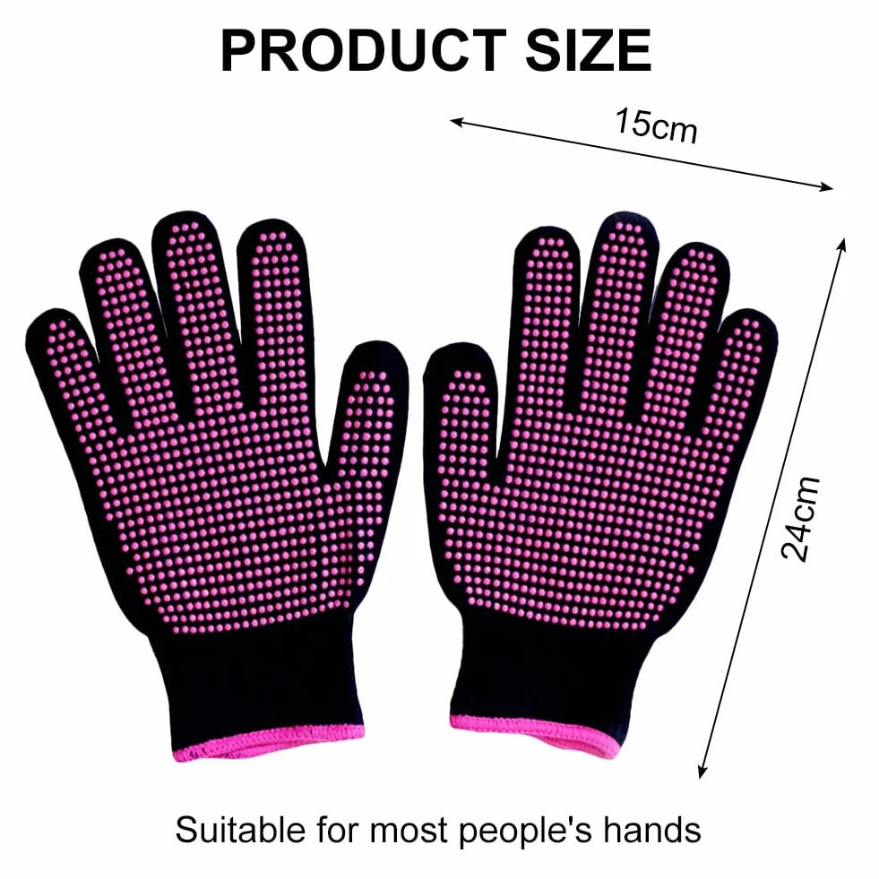 Gants de Coiffure Professionnels Thermiques pour Salon, Fer à Friser et Lisser