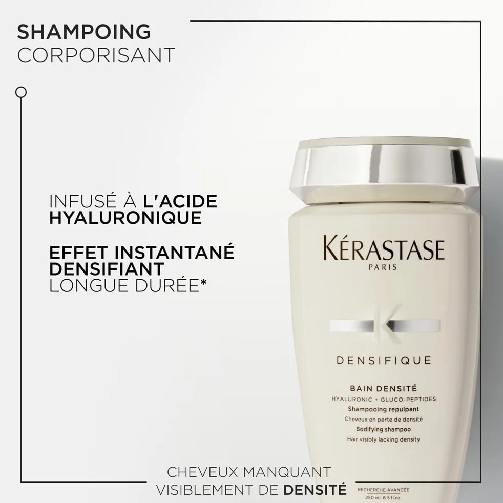 KÉRASTASE Densifique Bain Densité Shampoing Repulpant Effet Volume Densifiant Longue Durée Acide Hyaluronique Gluco-Peptides Cheveux Affinés Perte Densité