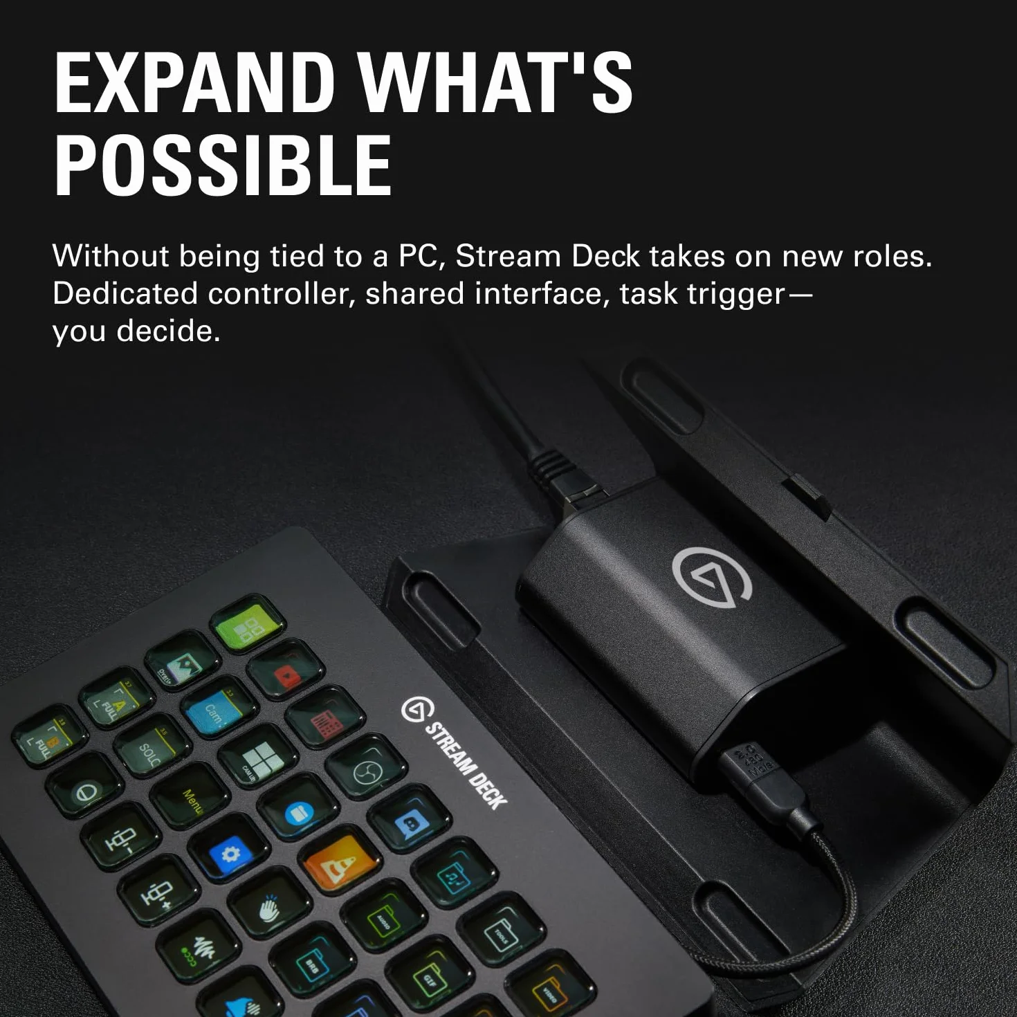 Elgato Station d'accueil réseau pour Stream Deck - Adaptateur Ethernet filaire, PoE ou USB, montage bureau/mur/support SDXL