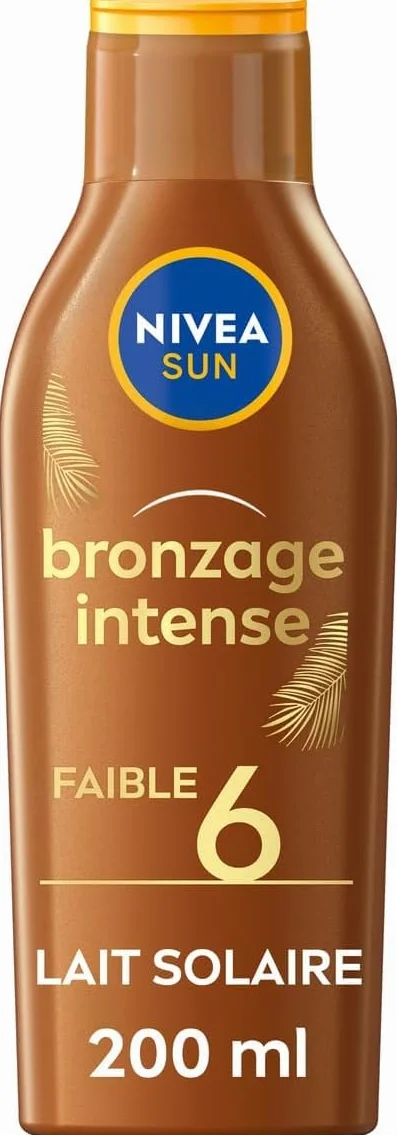 NIVEA SUN Lait Solaire Bronzage Intense FPS 6 Protection Teint Hâlé Extrait Carotène Vitamine E 200 ml