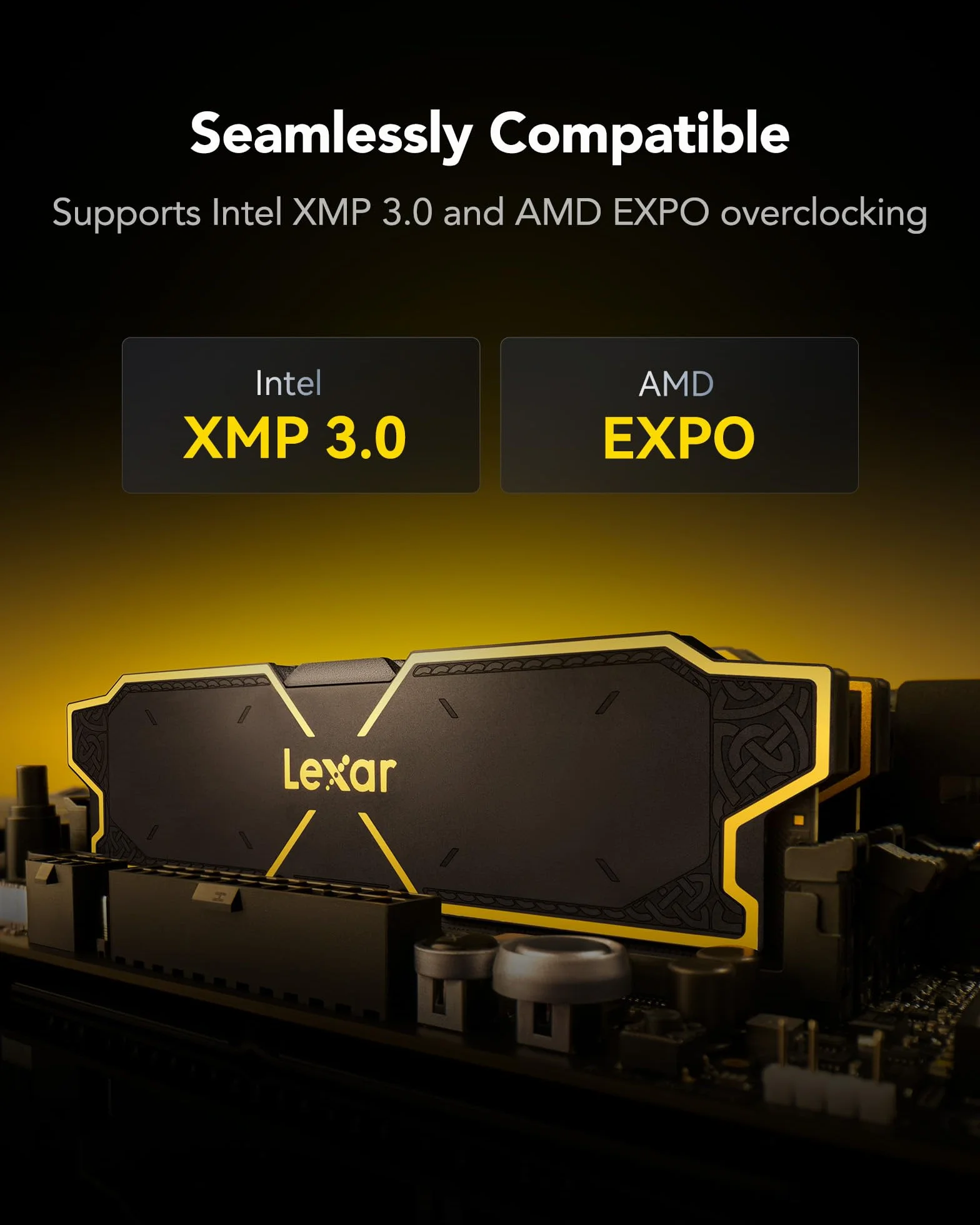 Lexar OC DDR5 RAM 32 Go Kit 6000 MHz 288 broches UDIMM Mémoire de bureau DRAM pour ordinateur de jeu Intel XMP 3.0 AMD EXPO