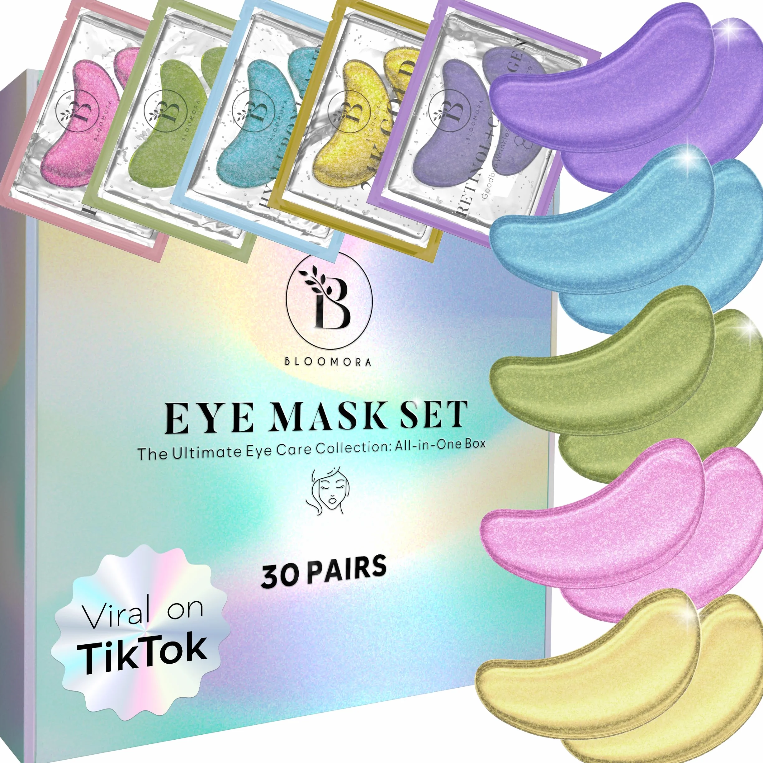 BLOOMORA Patch Yeux Anti Cernes Niacinamide Acide Hyaluronique 30 paires