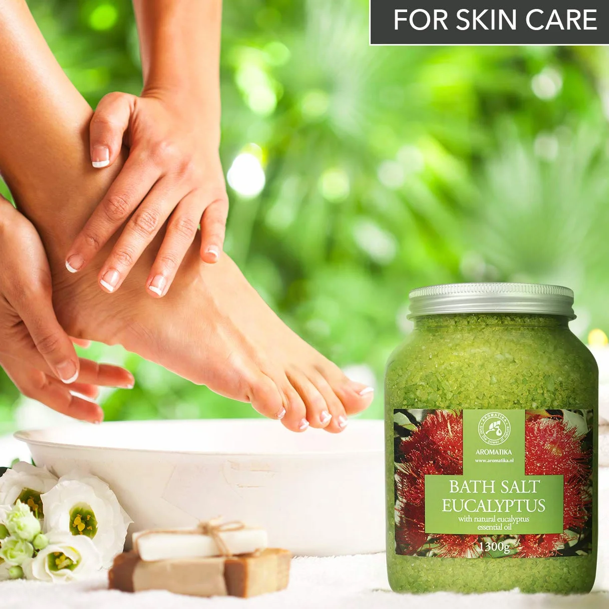 Sel de Mer Eucalyptus 1300g - Sels de Bain à l'Eucalyptus - Détente - Soins du Corps