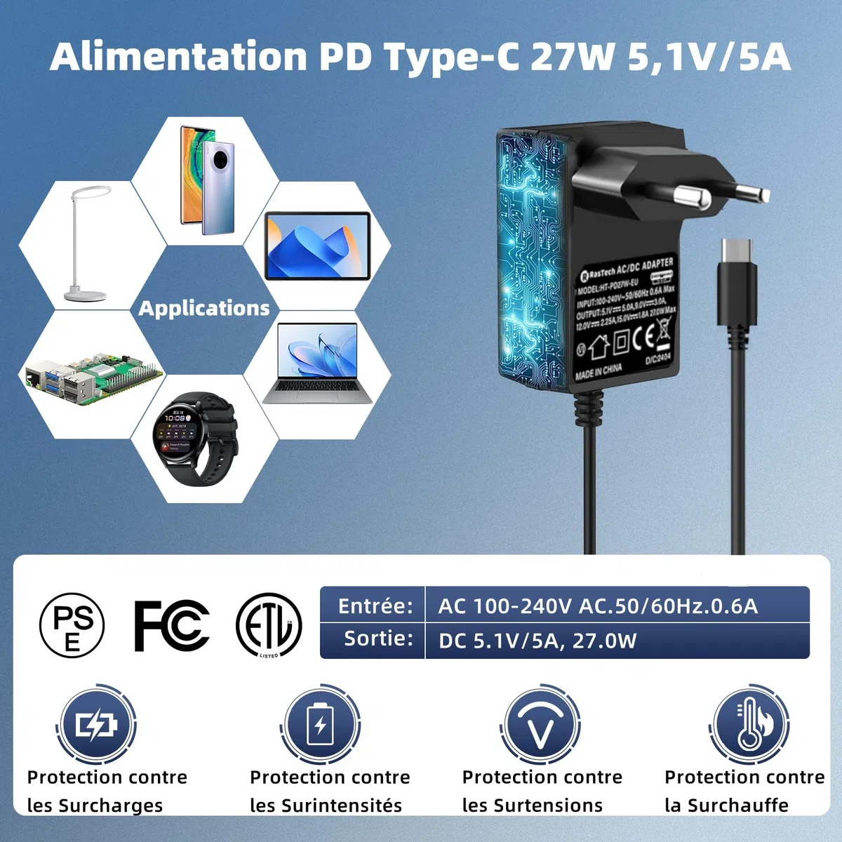 RasTech Starter Kit pour Raspberry Pi 5 4GO avec 64GO Edition