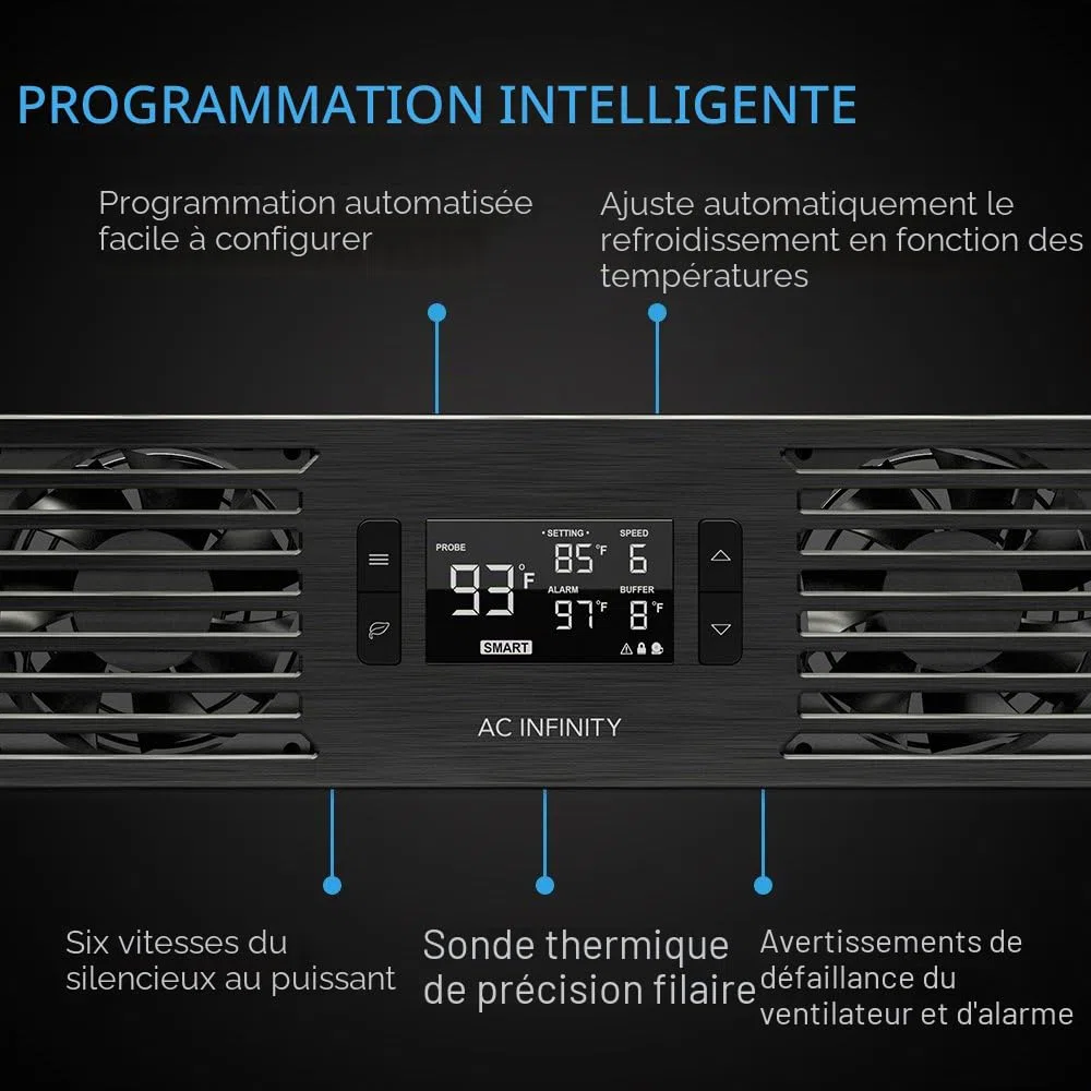 AC Infinity CLOUDPLATE T7 - Panneau de ventilateur 2U - Débit d'air d'échappement - Pour refroidissement AV, home cinéma, réseau de 48,3 cm
