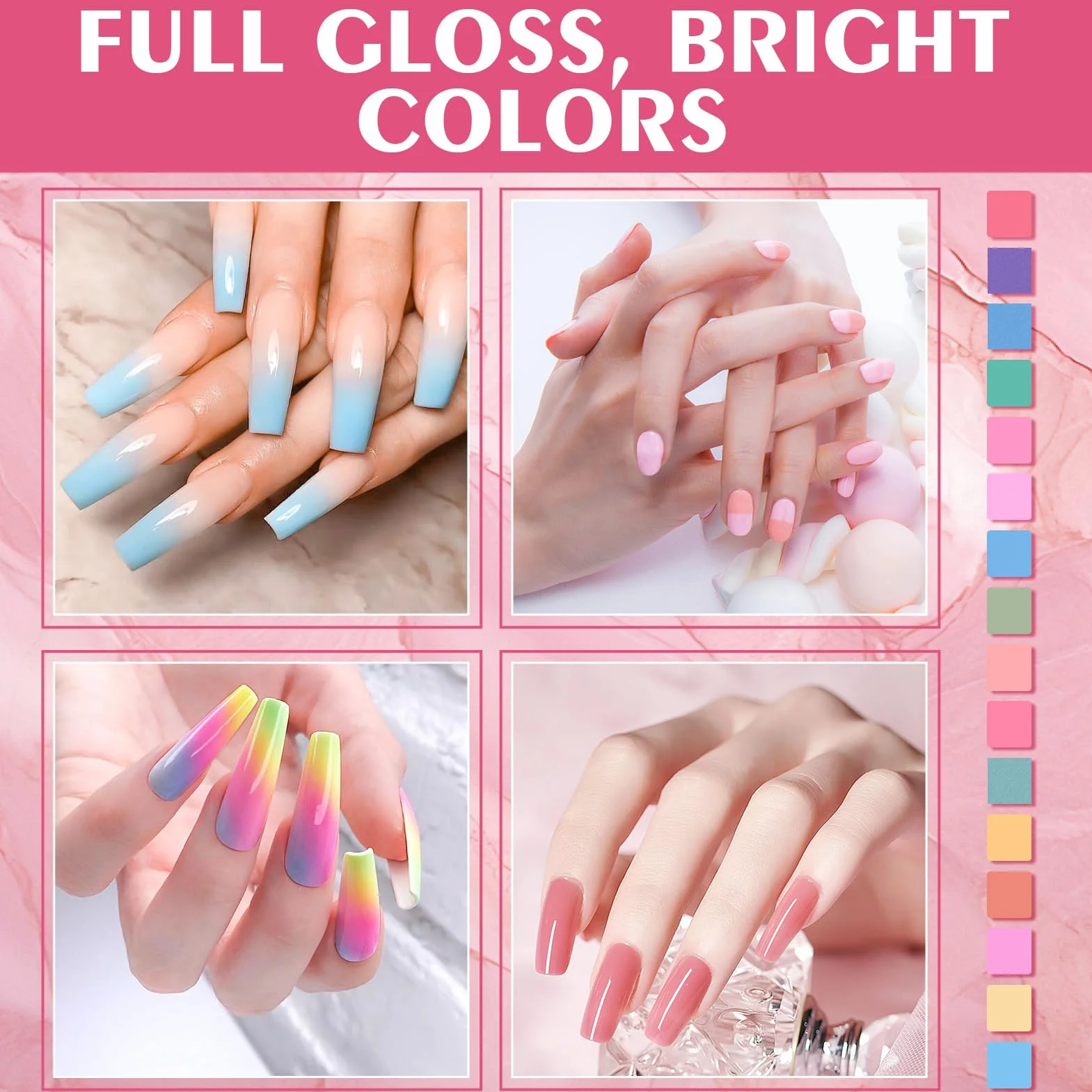 Poudre Chrome Ongle 16 Couleurs Kit Nail Art avec Pigment, Éponges et Pince à Épiler