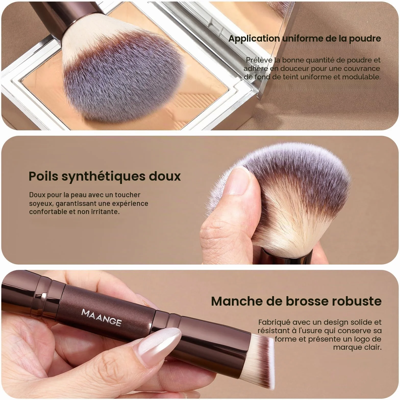 MAANGE Coffret Pinceaux Maquillage 21 Pièces Professionnel Double Face
