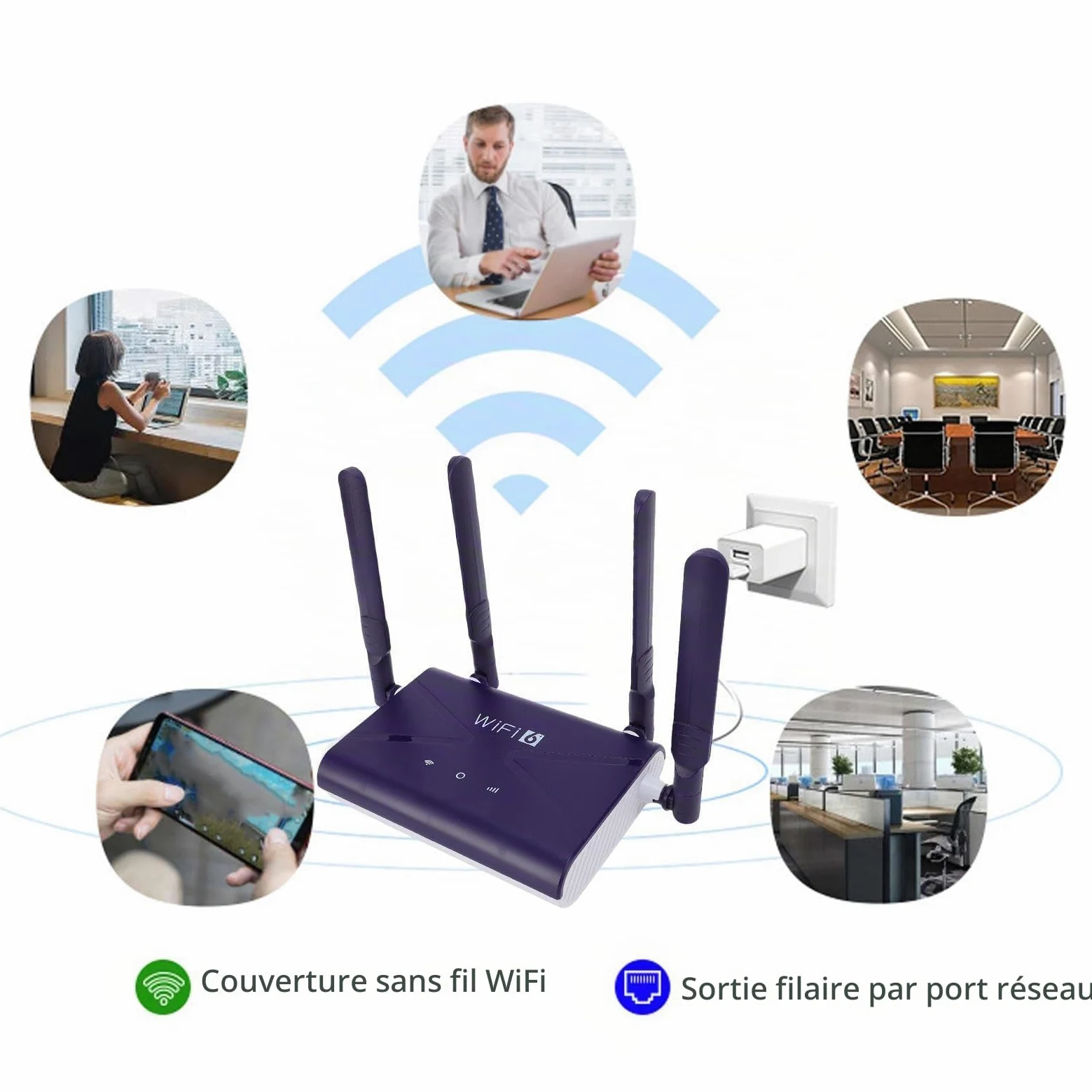 Dpofirs Routeur de Jeu WiFi 6, Routeur 4G 5G LTE avec Fente de Carte SIM jusqu'à 32 Appareils, Adaptateur Réseau sans Fil à Haute Vitesse de 300 Mbps pour Ordinateur Portable PC