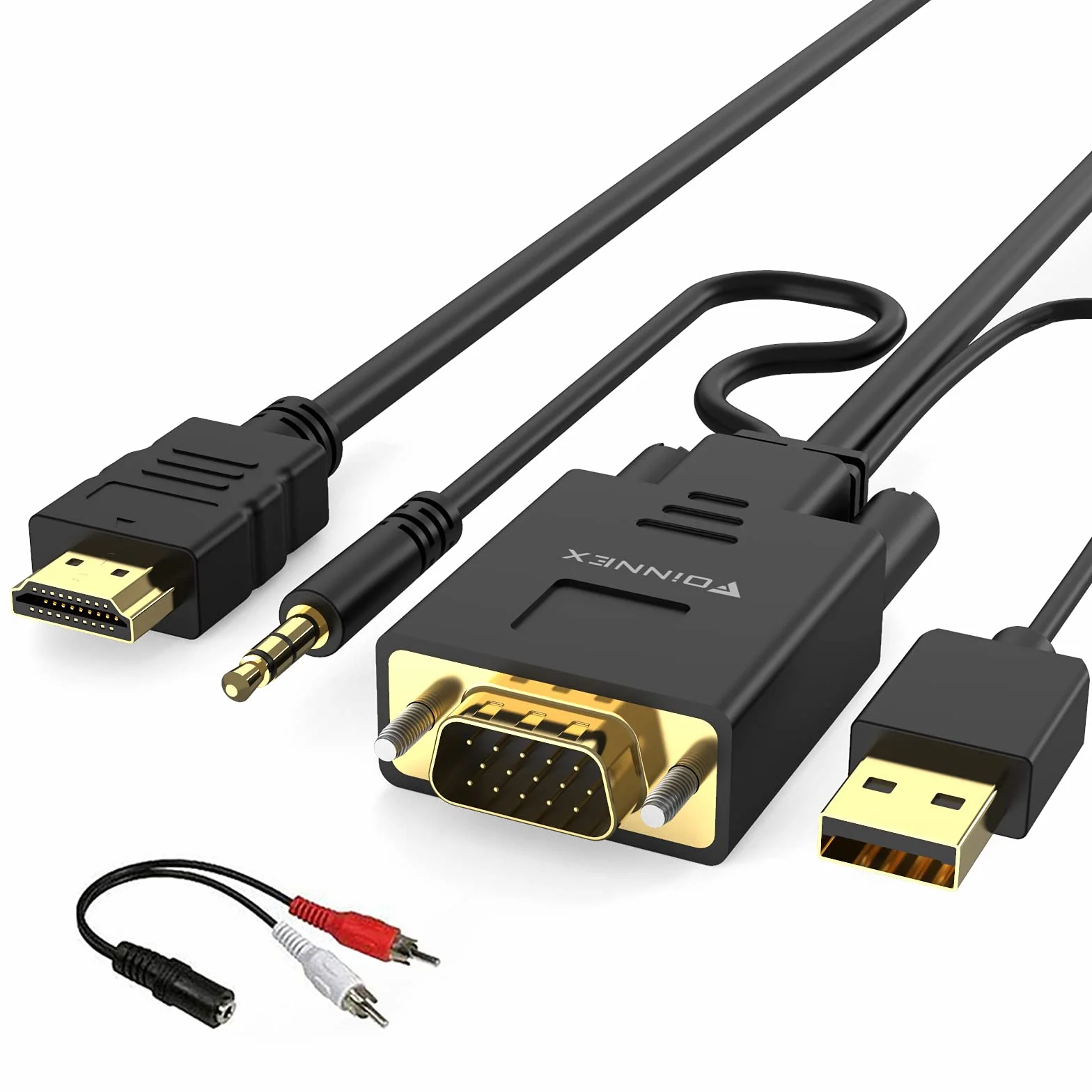 Câble VGA vers HDMI, Adaptateur Convertisseur avec Audio 1.8M/6FT