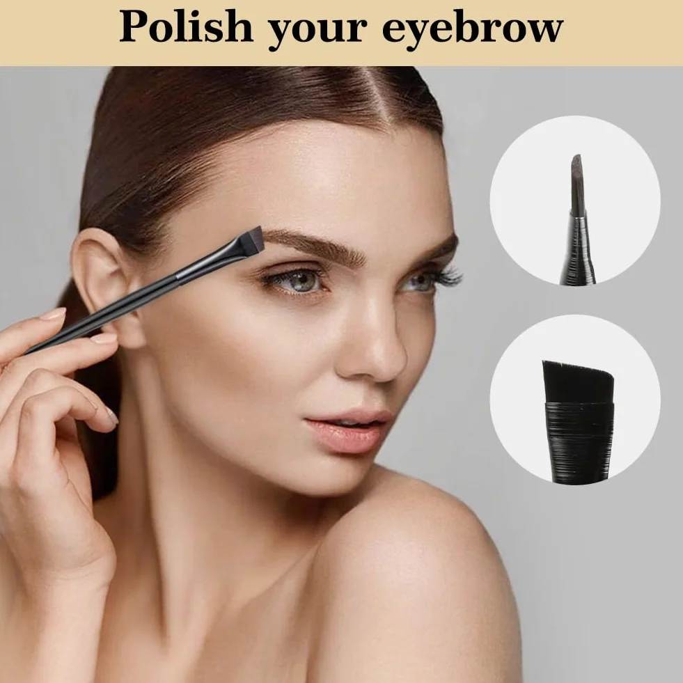 Flintronic Pinceaux à Maquillage Lot de 5 Professionnel Pinceau Eye-liner Biseauté Yeux Fards à Paupières Sourcils Contour des Lèvres