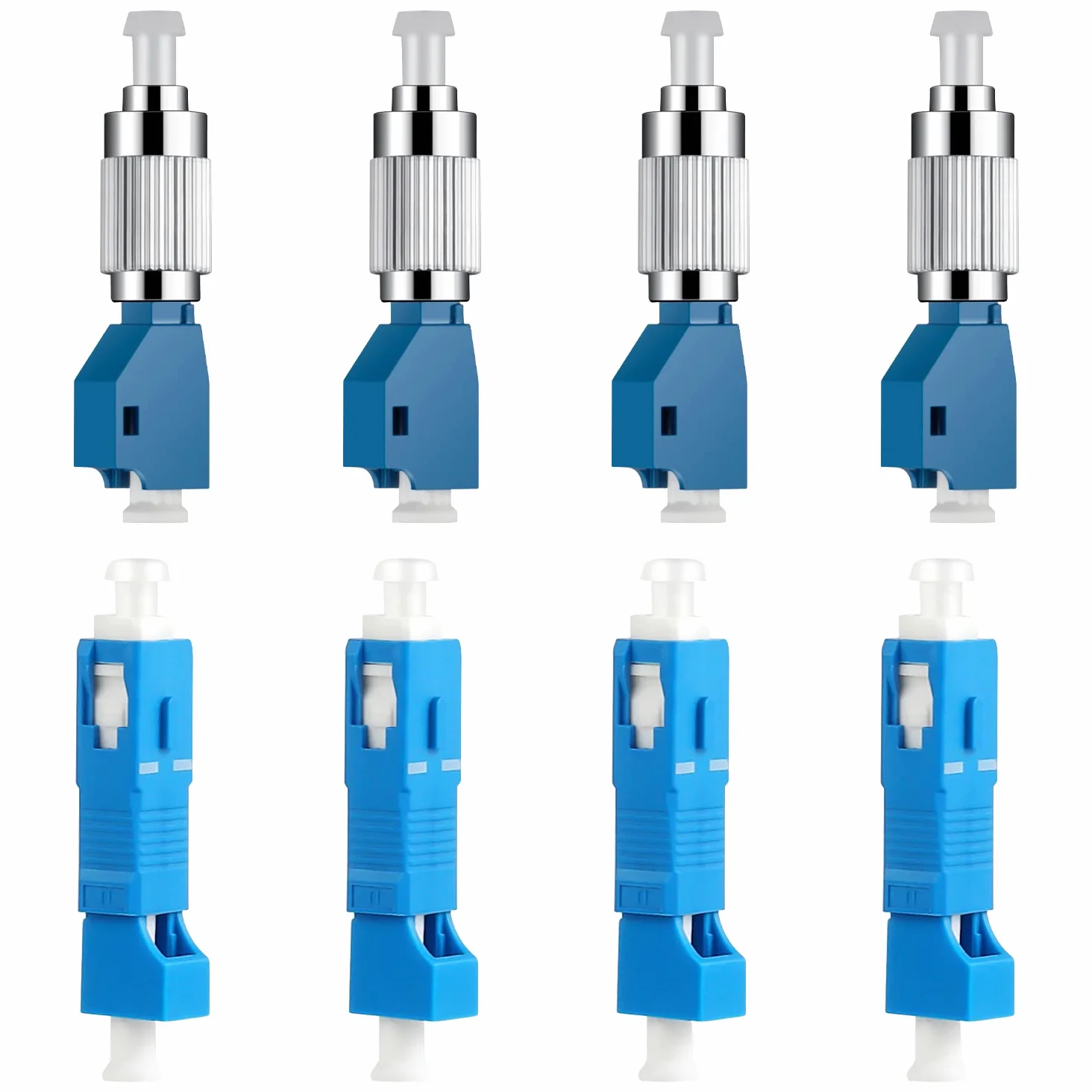 Lot de 4 adaptateurs de fibre optique hybride FC mâle vers LC femelle + 2 connecteurs LC femelle vers SC mâle hybride monomode 9/125 SM