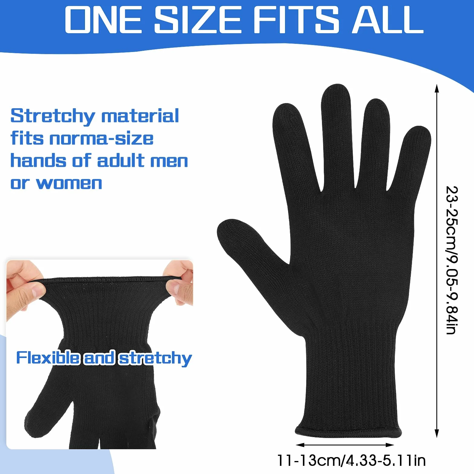 Gants résistants à la chaleur pour coiffure Lot de 2 - Blocage chaleur fers à friser bord noir
