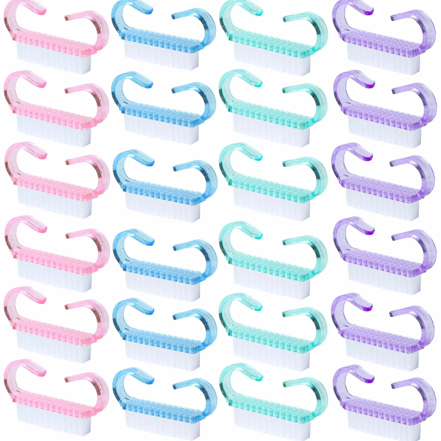 Brosse à Ongles 24 Pièces, Brosse de Nettoyage pour Récurer Les Ongles, Outil Nail Art