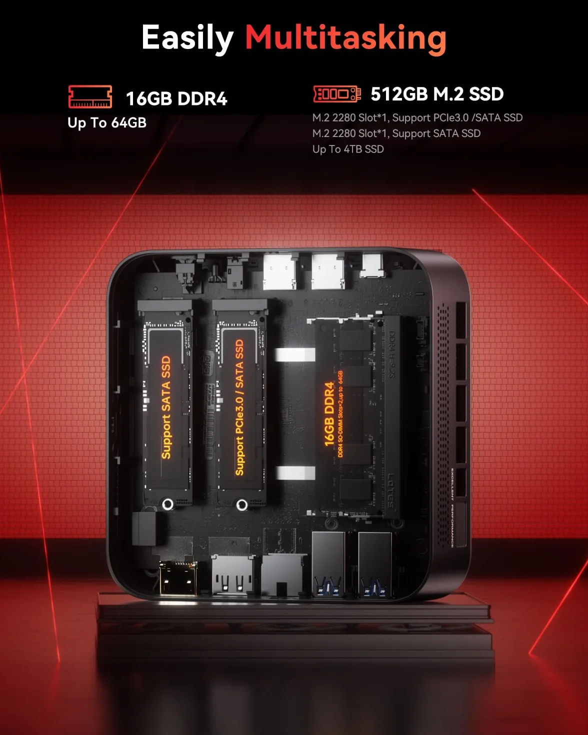 NiPoGi E3B Mini PC, ΑΜD Ryzen 5 7430U(6C/12T), 32Go(16Go*2) DDR4, 512Go SSD | Max 4.3GHz, W-11 PRO, WiFi 6 & BT 5.2, 4K Triple Display, Support VESA, Mini Ordinateur pour le Bureau, l'Étude et la Maison