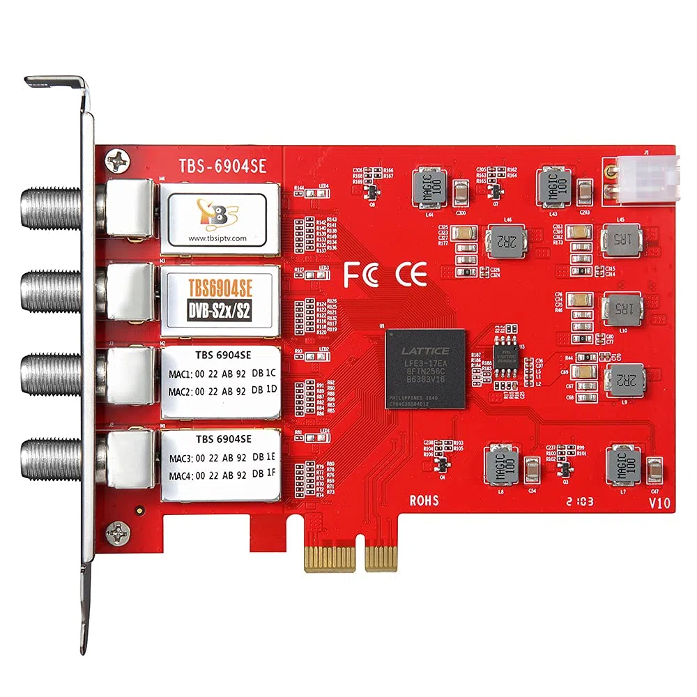 TBS DVB-S2/S Quad Tuner carte PCIe pour satellite TV en direct