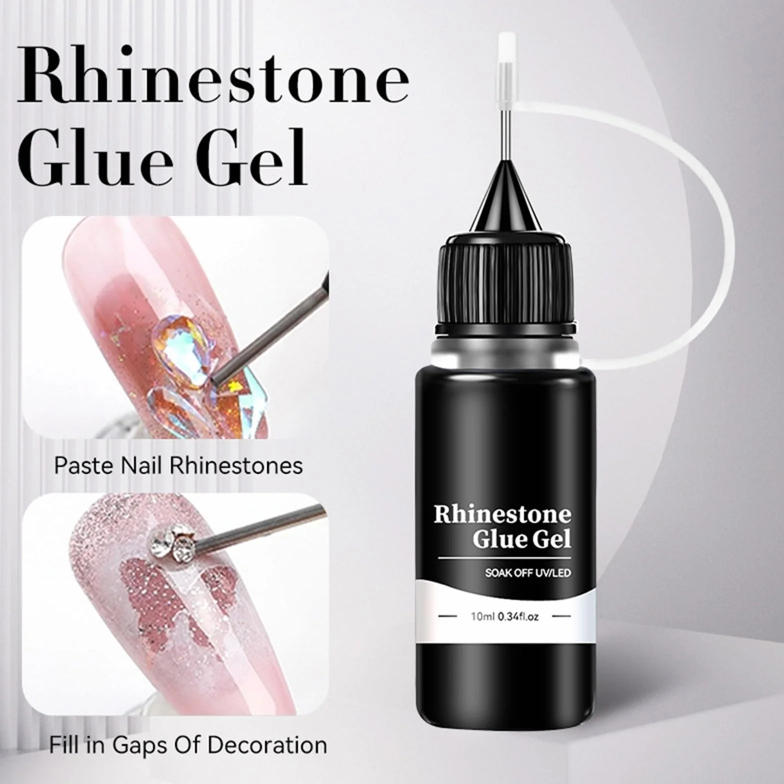 Gel de Strass 10 ml Longue Durée Adhésif Fort 3D Accessoires Design Ongles