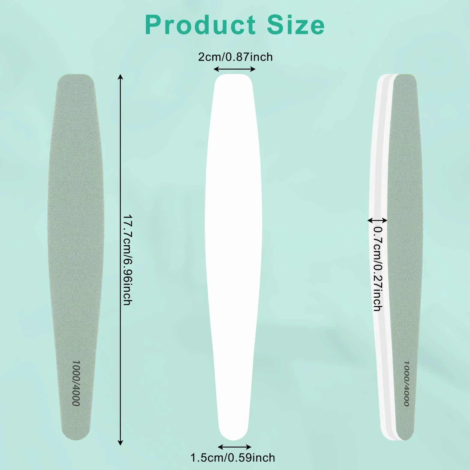 Limes à Ongles Professionnelles 12Pcs, Limes Polissoirs Double Face Grain 1000/4000 Lavable Réutilisable