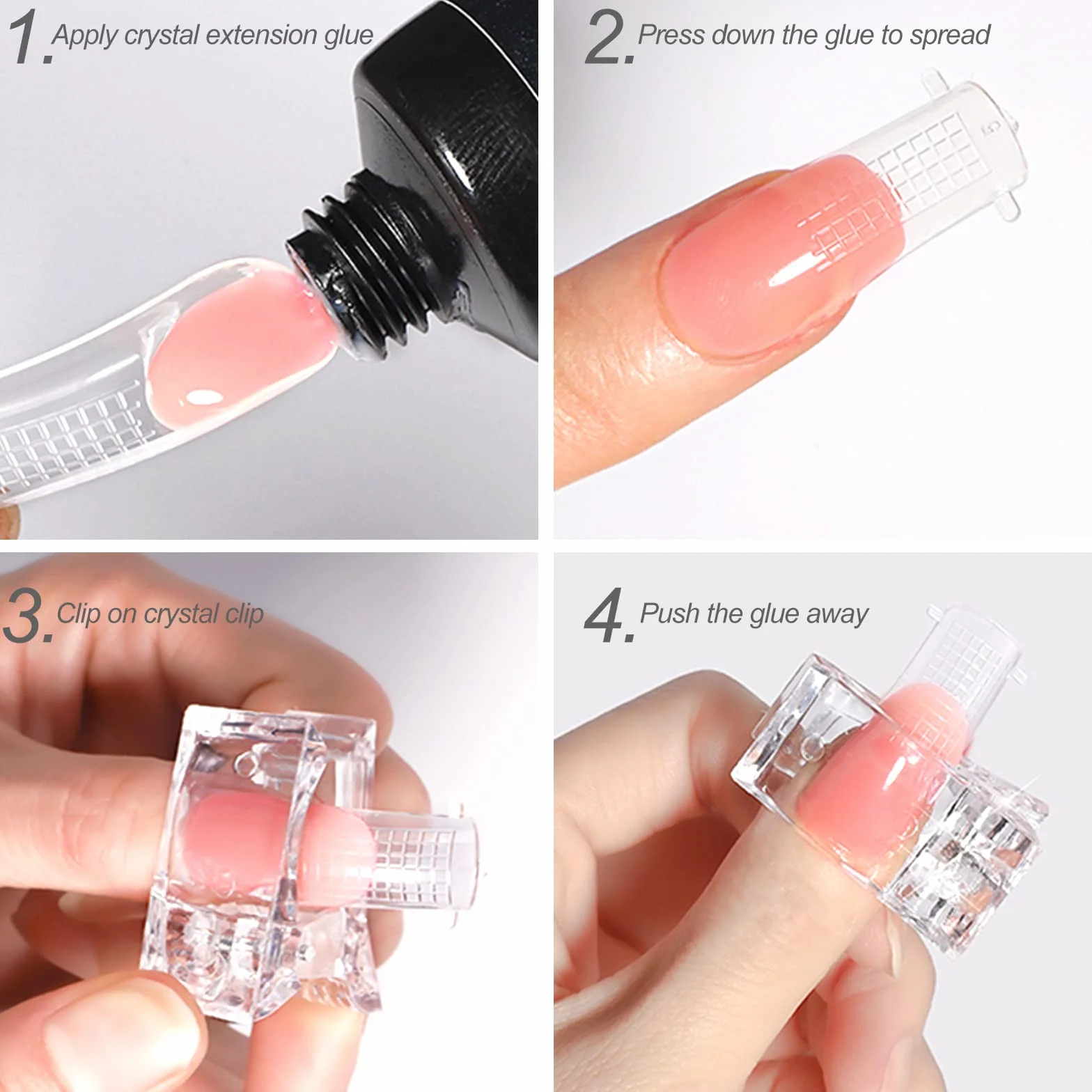 Pince à Ongles Polygel 5 Pcs Extension Transparente Outil Nail Art Gel UV Rapide