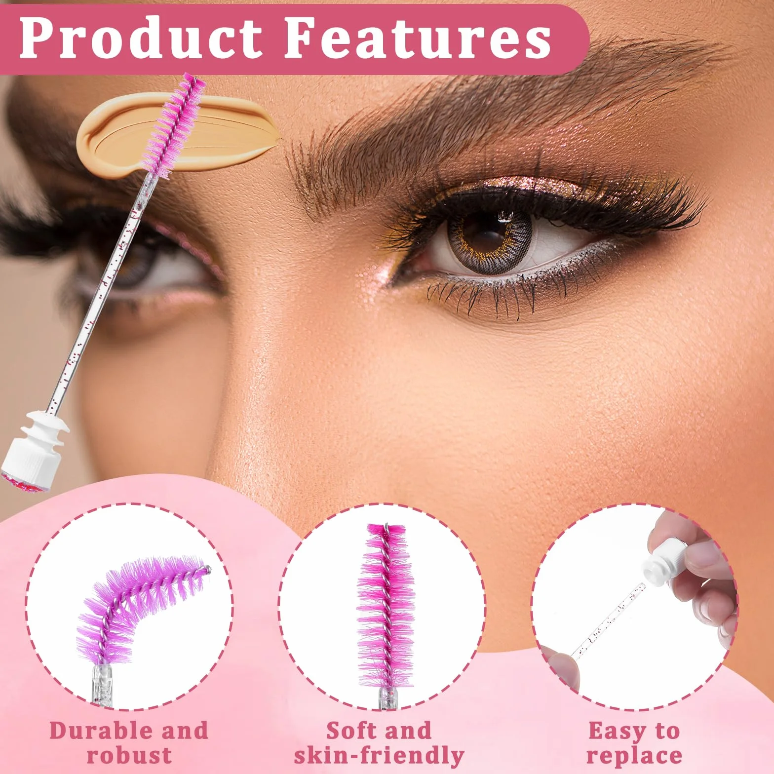 Lot de 20 brosses à cils en tube avec pinceaux de maquillage pour extensions