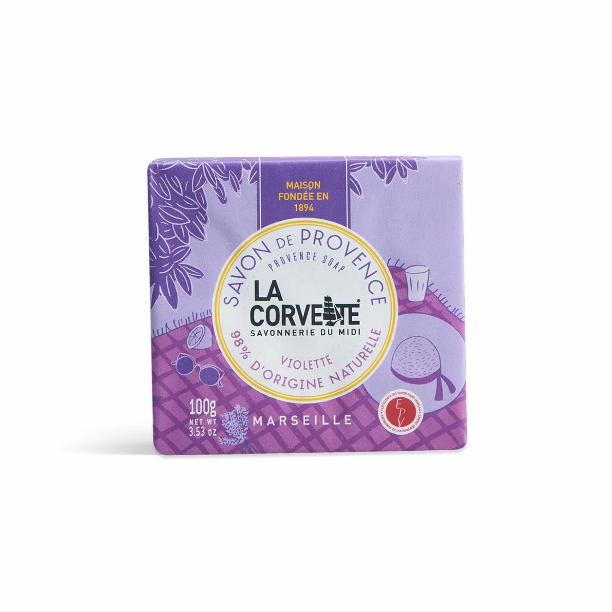 Savon Estival Violette 100 g Savon de Provence 100% Végétal Fabriqué à Marseille