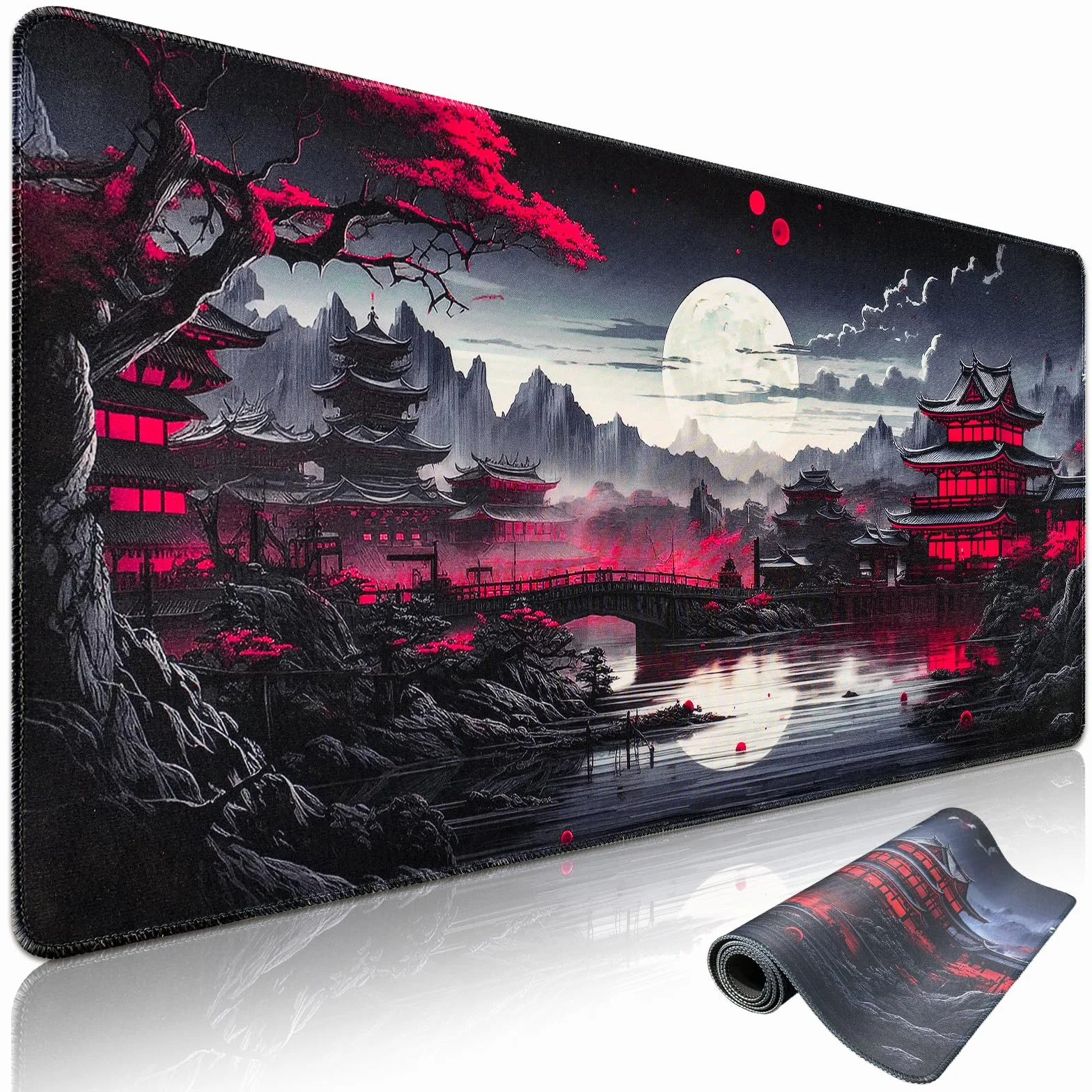 Niviy Tapis de Souris XXL 900x400mm Gamer Mouse Pad Bureau Antidérapant Bords Cousus