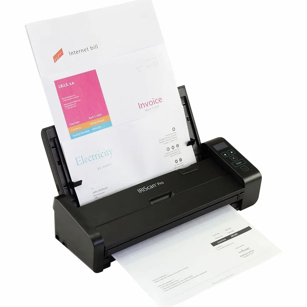 IRIScan Pro 5 Scanner Document : 20PPM | ADF 20 Pages | Scanner Portable | OCR 138 Langues | Scan to PDF/Word/JPG/Tiff | Carte Visite dans Outlook | USB+AC | Noir | WinMac