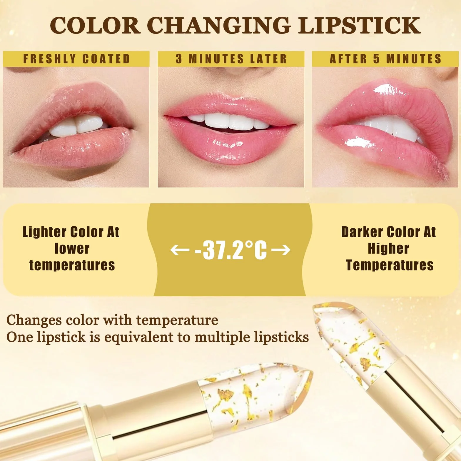 Reveline Rouge à Lèvres 2026, Rouge a Levre PH Peau, Sans Transfert Adaptatif, Baume Hydratant Longue Tenue 24h, Changement Couleur