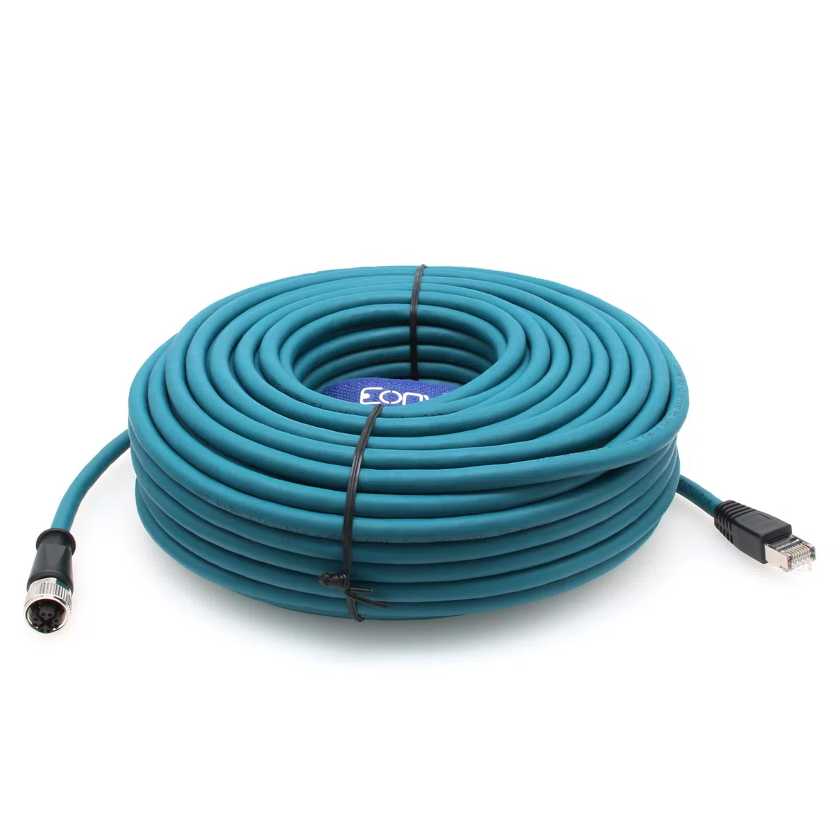 Câble Ethernet M12 X Code 8 broches femelle vers RJ45 Cat-7e High Flex pour caméra industrielle Cognex (50 m)