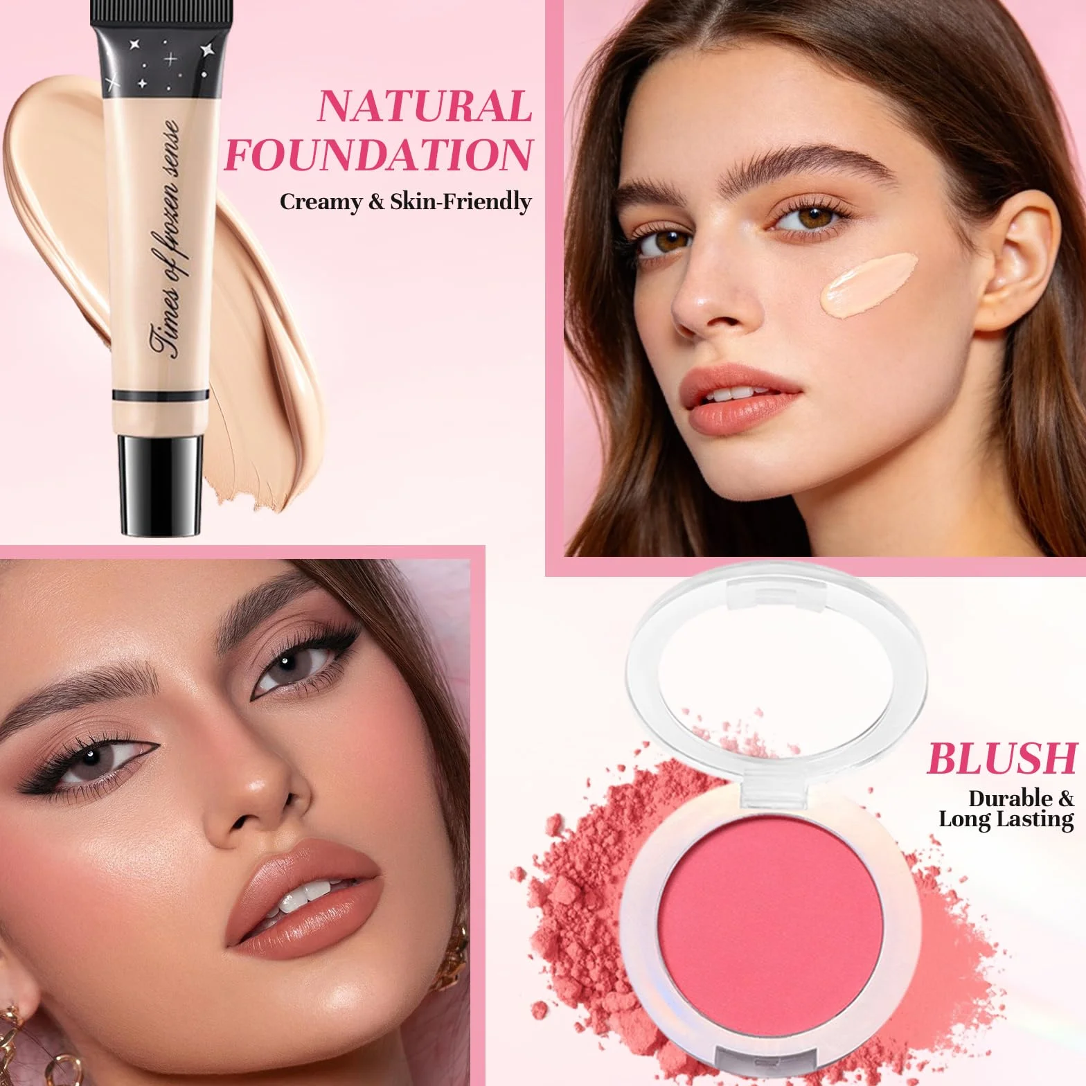 Coffret Maquillage Femme Kit Maquillage Portable avec Palette Yeux Fond de Teint Mascara